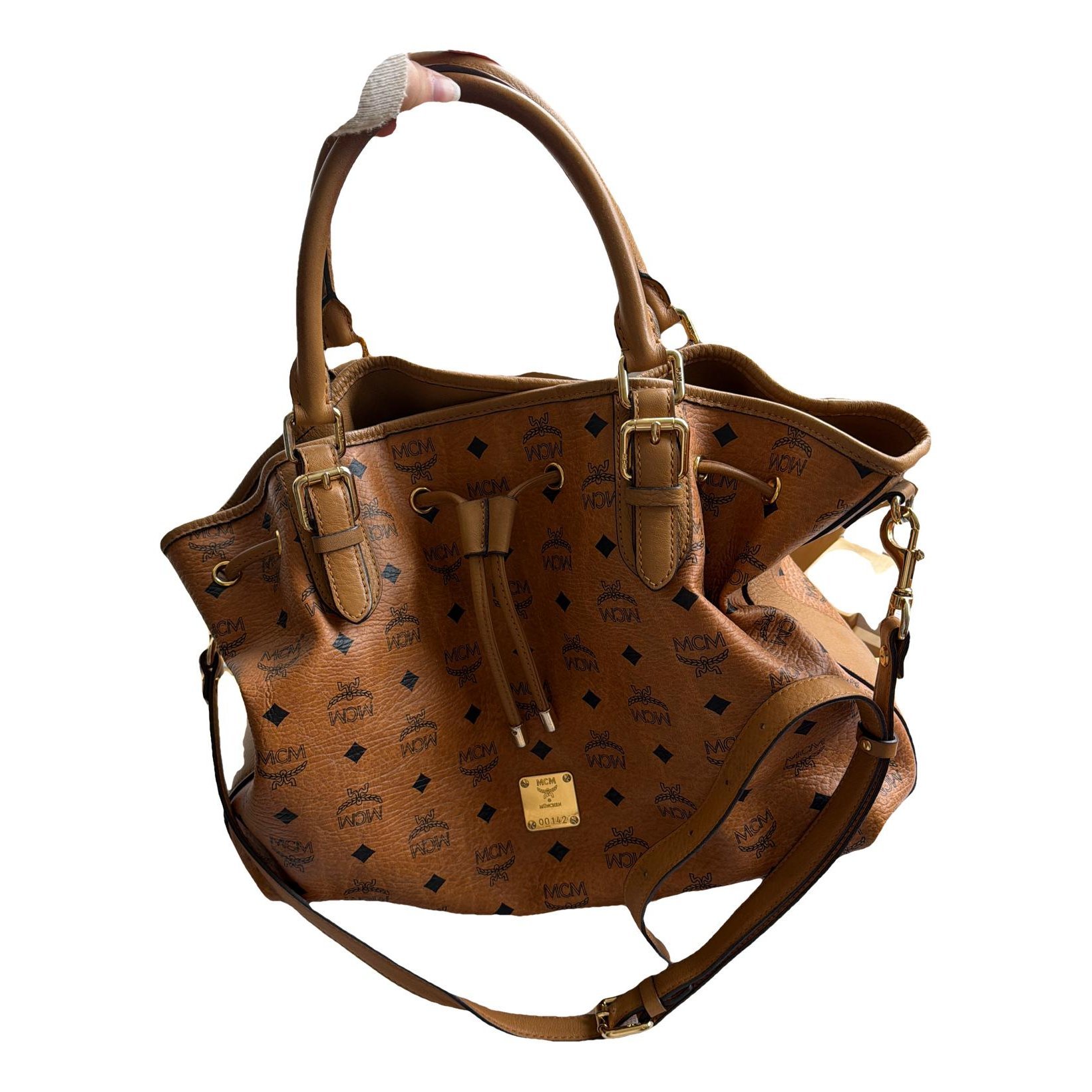 Heritage Drawstring vegan leather handbag