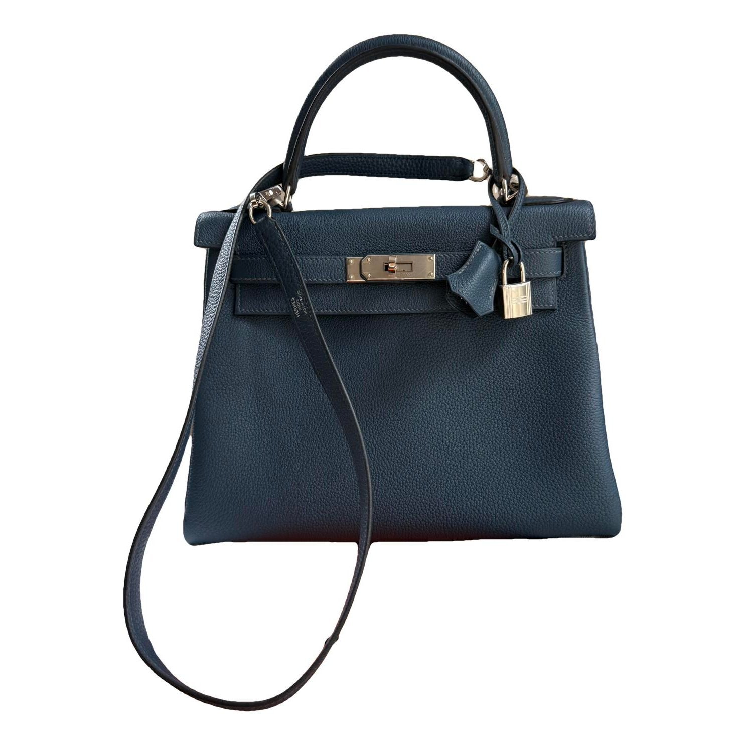 Hermes Kelly 28 Handbag Bleu De Prusse Togo Leather 2024