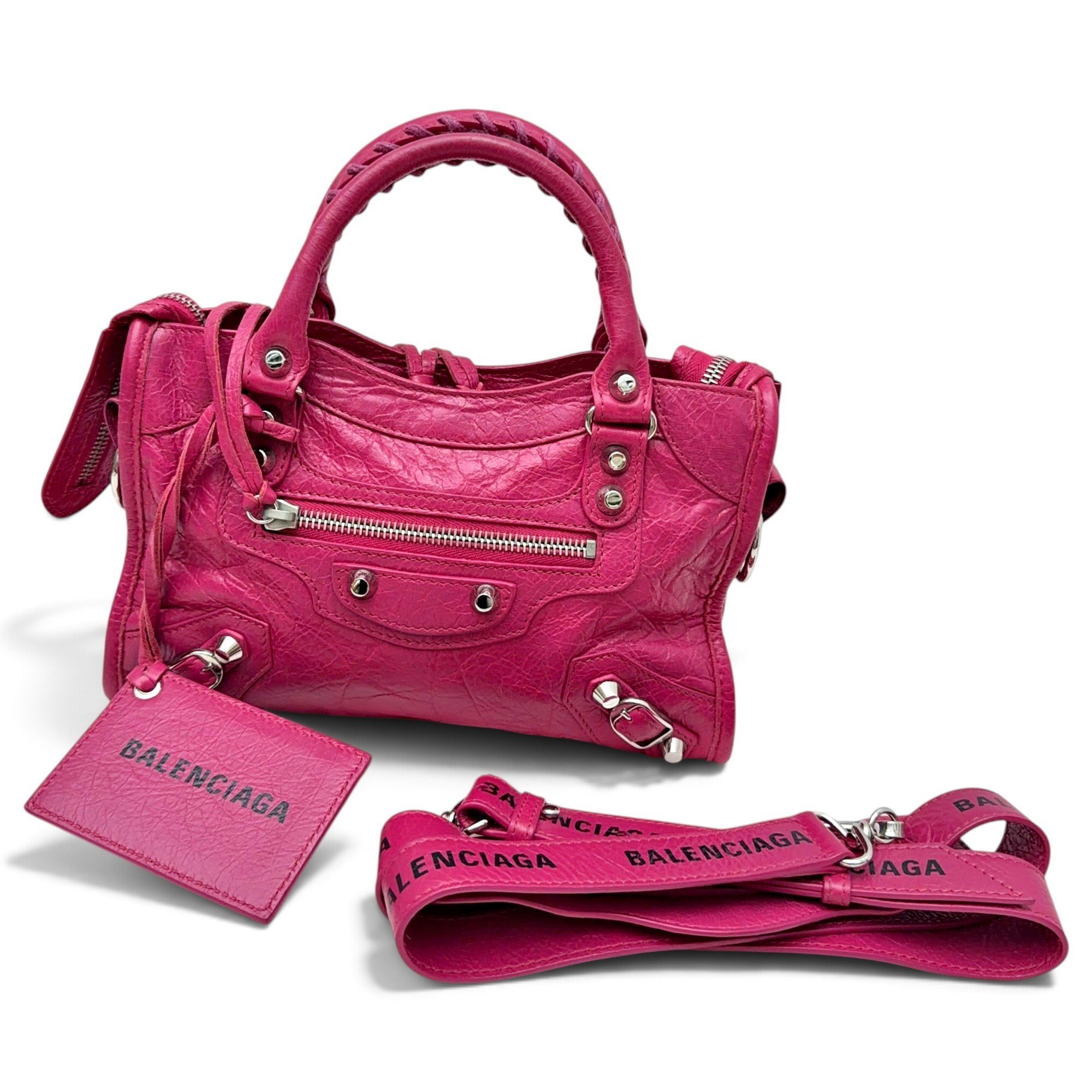 City leather handbag