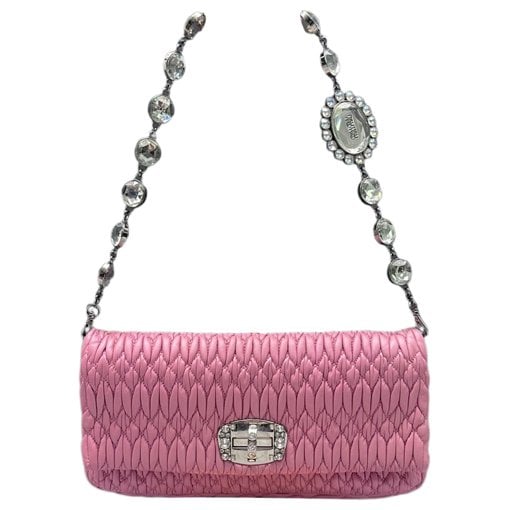 Miu Crystal leather handbag