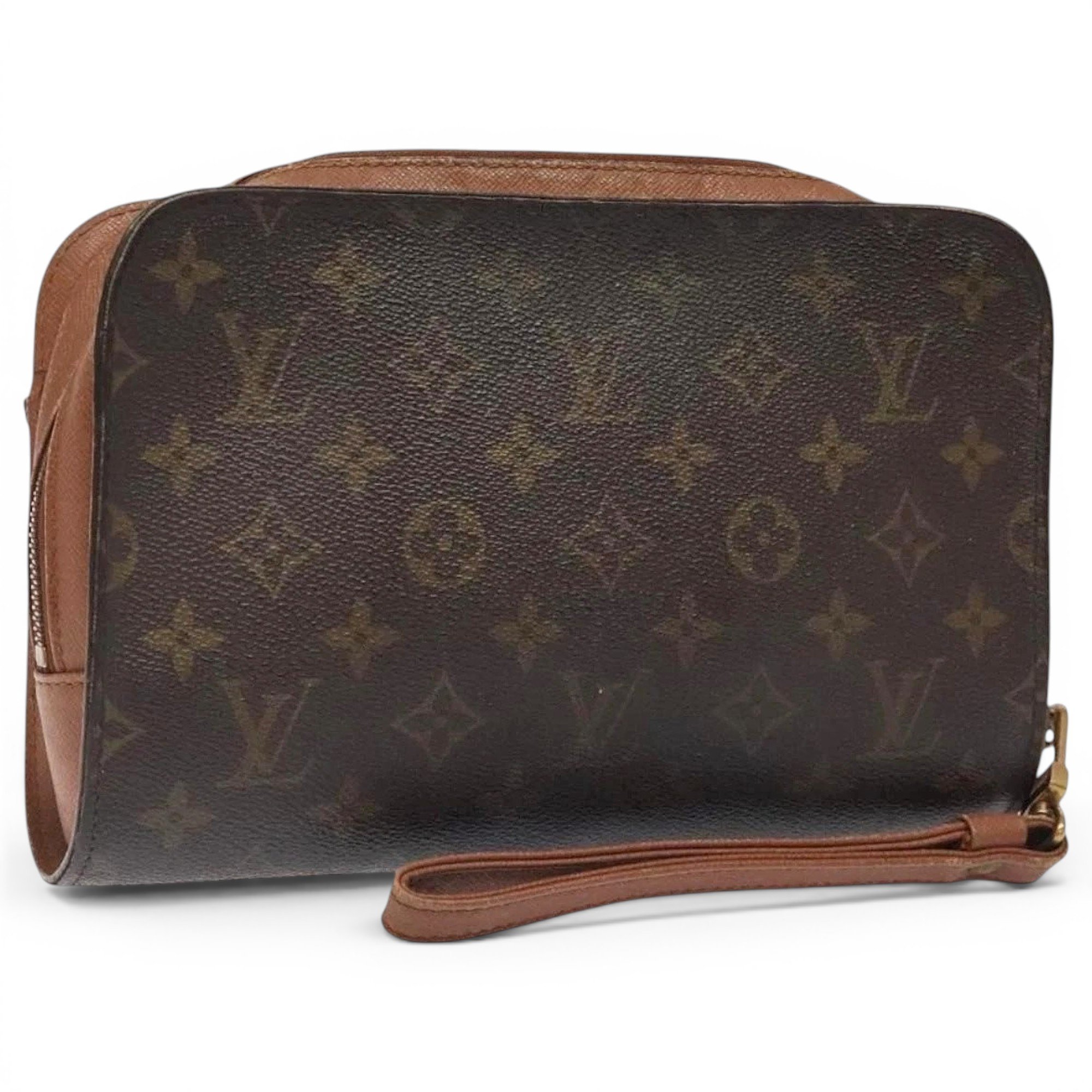Leather clutch bag
