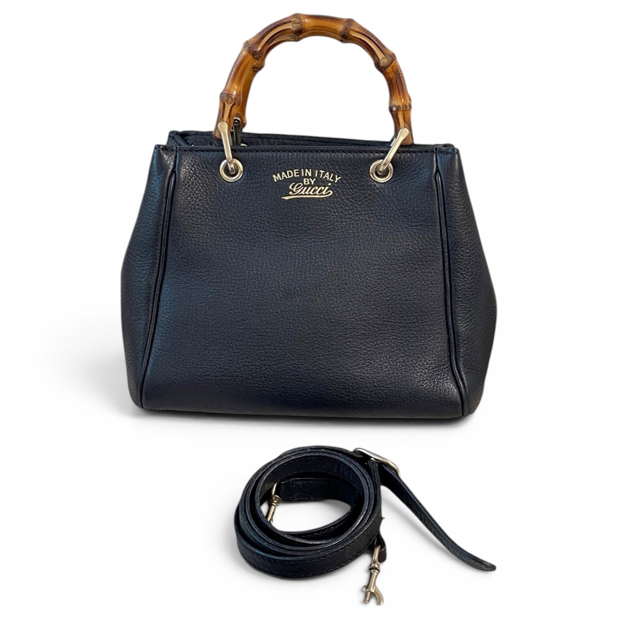 Bamboo Shopper leather handbag