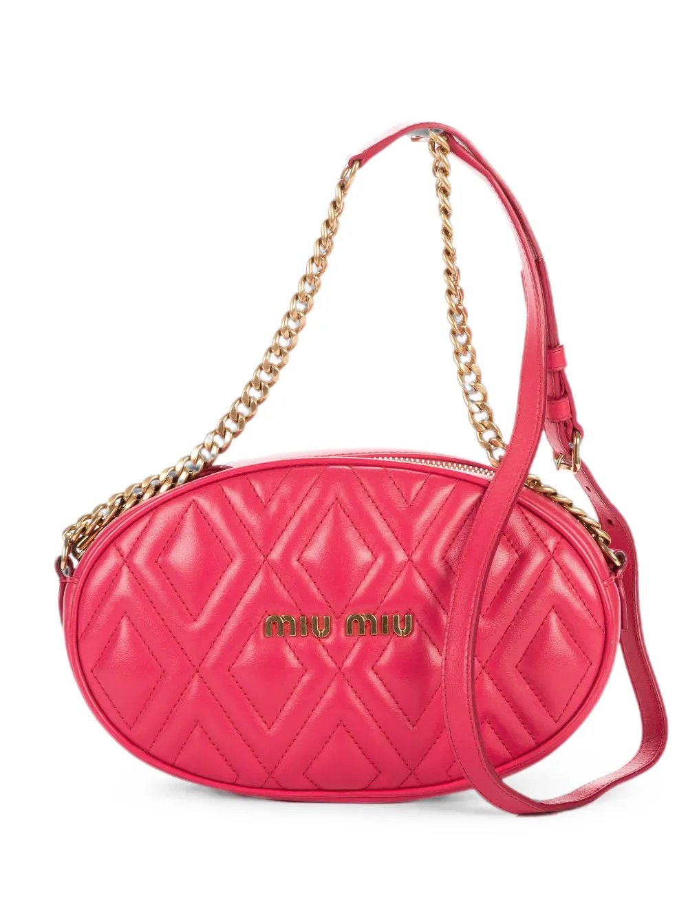 quilted oval cross body bag