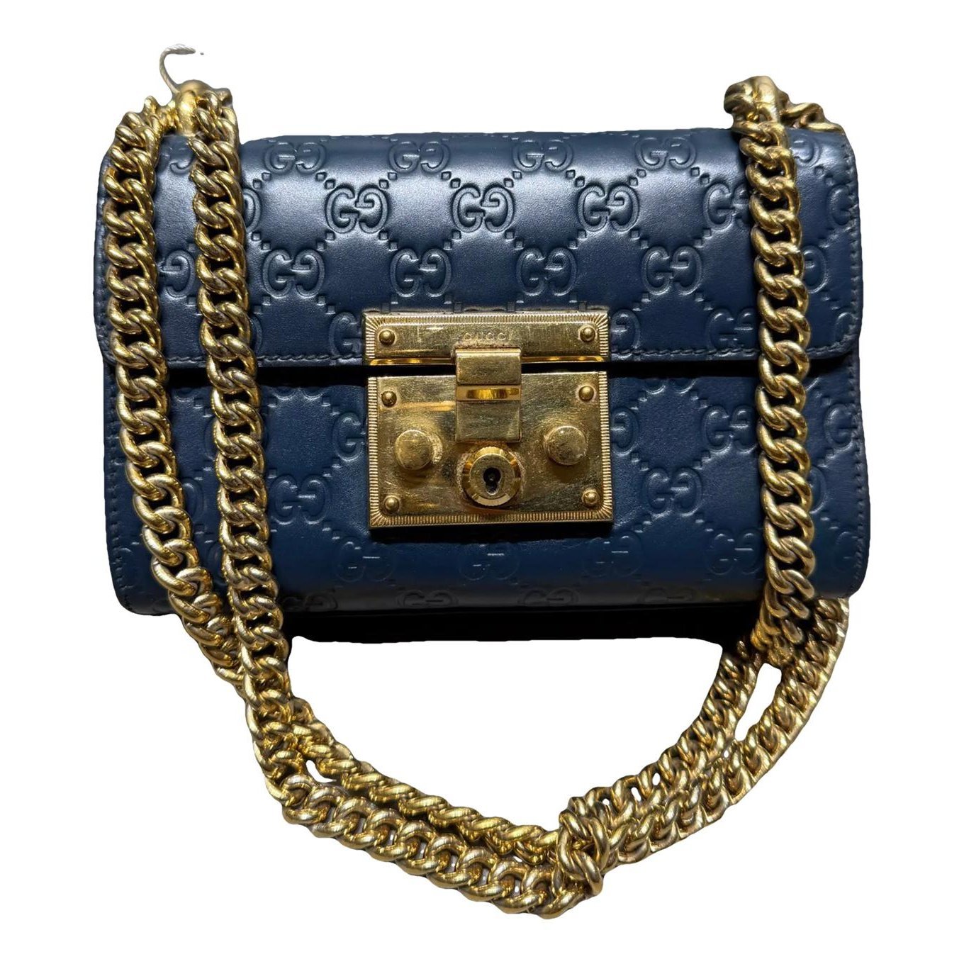 Padlock leather handbag