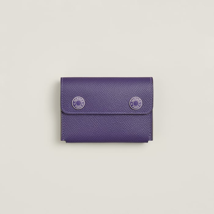 Purple Hermèsnap II Lacquered Card Holder