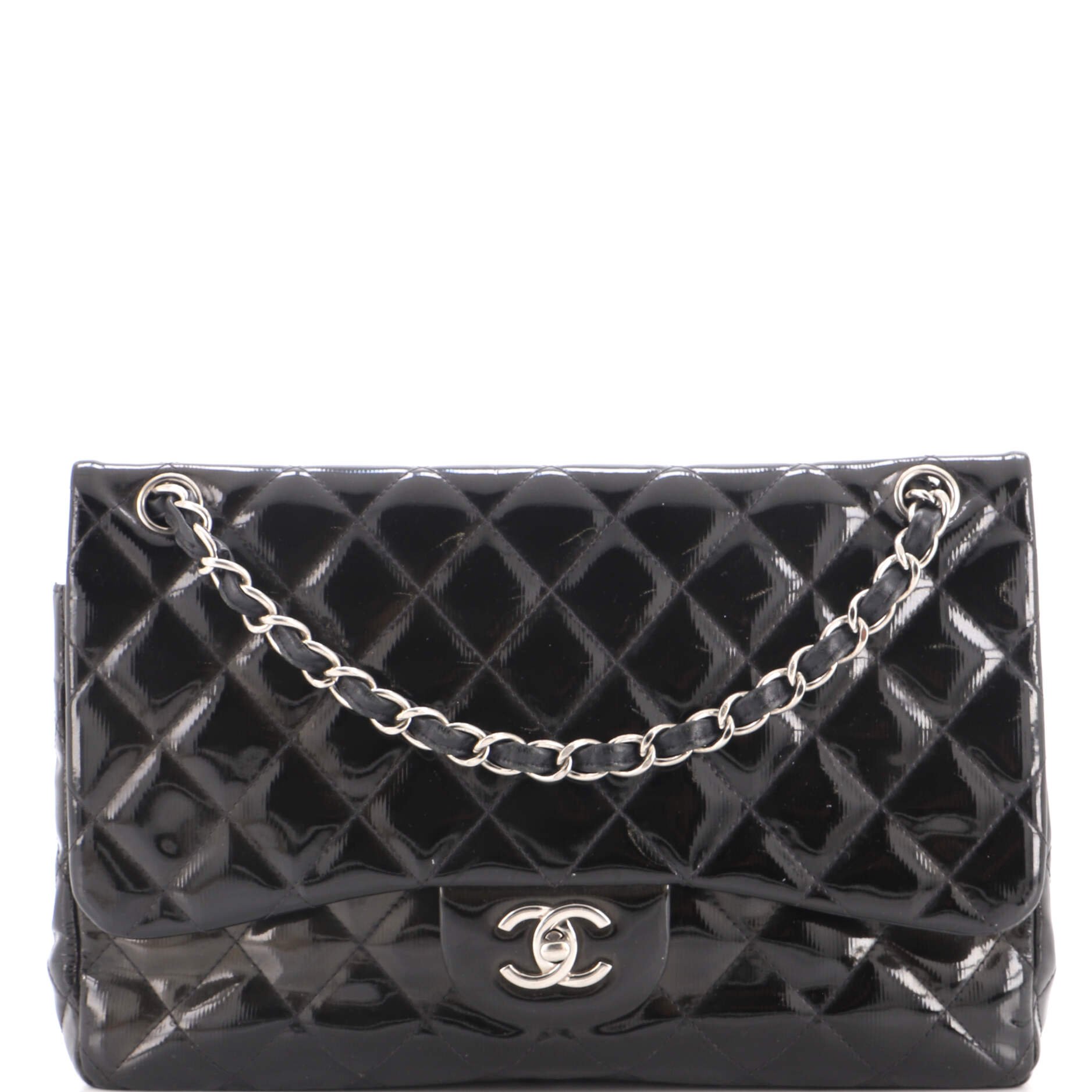 Classic Double Flap Bag Quilted Patent Jumbo
