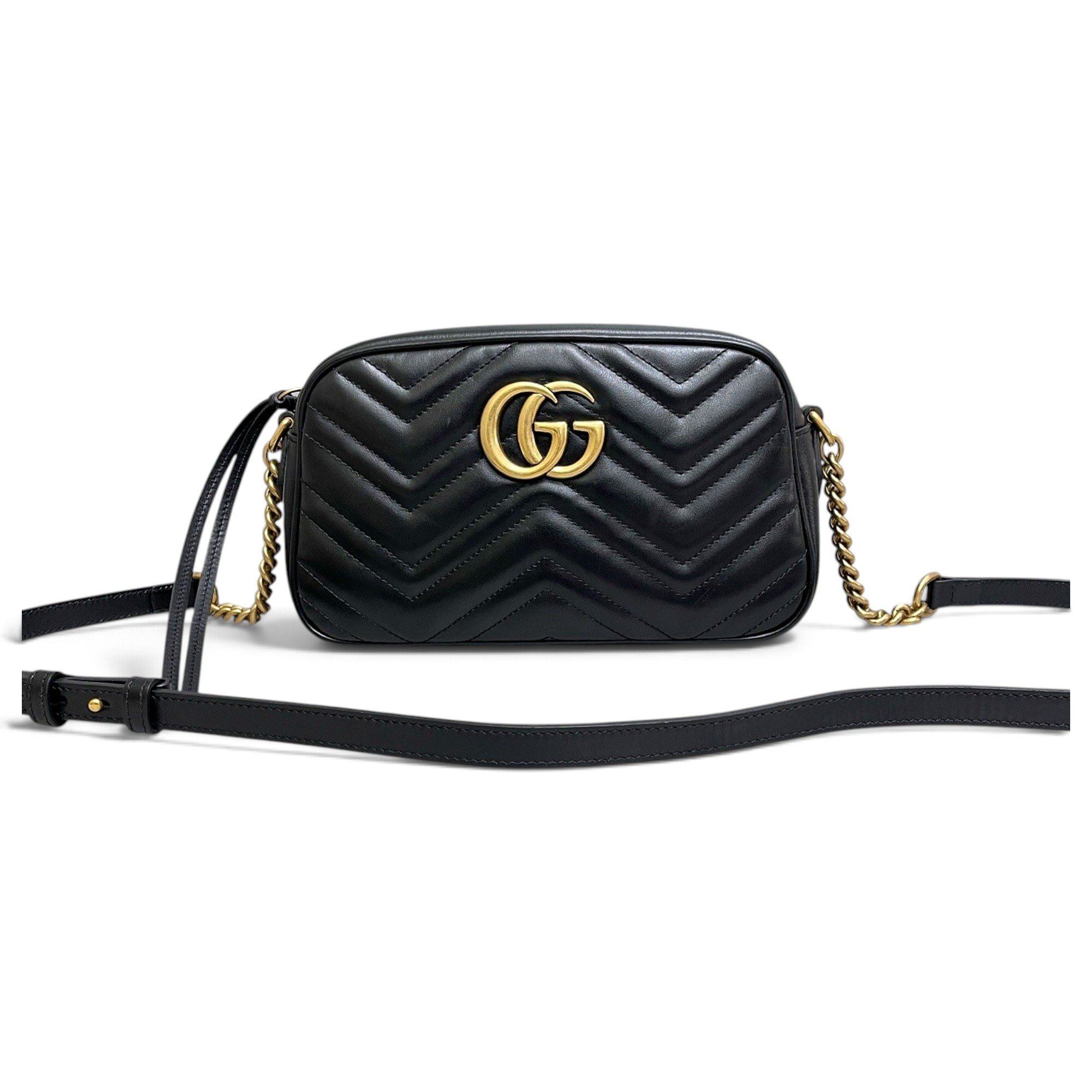 GG Marmont Triple zip leather crossbody bag