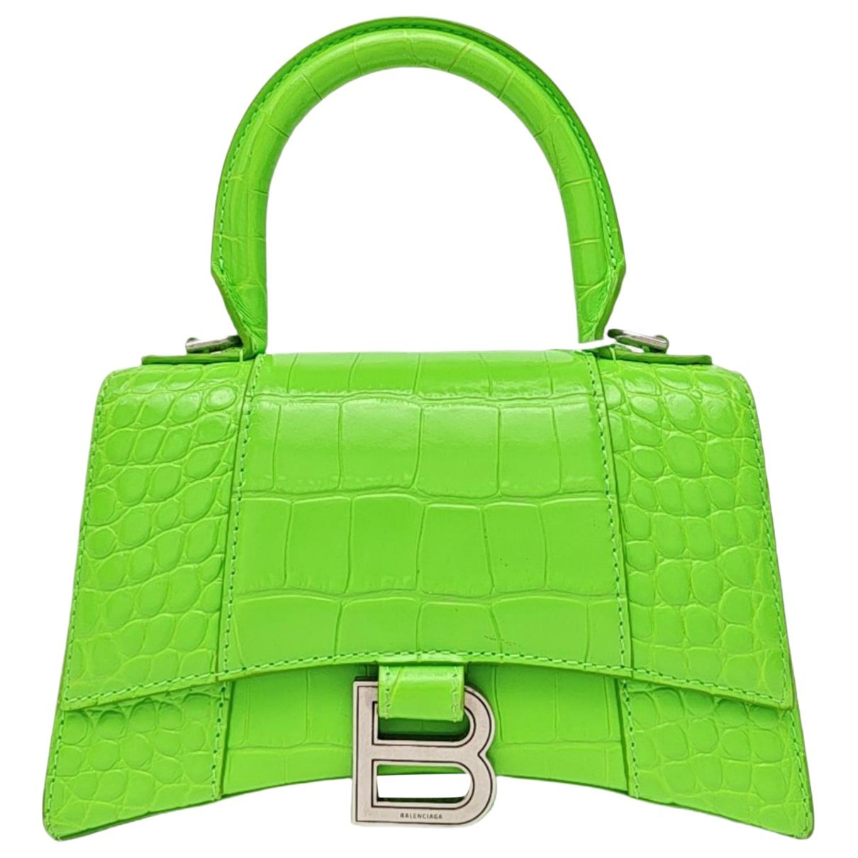 Hourglass leather handbag