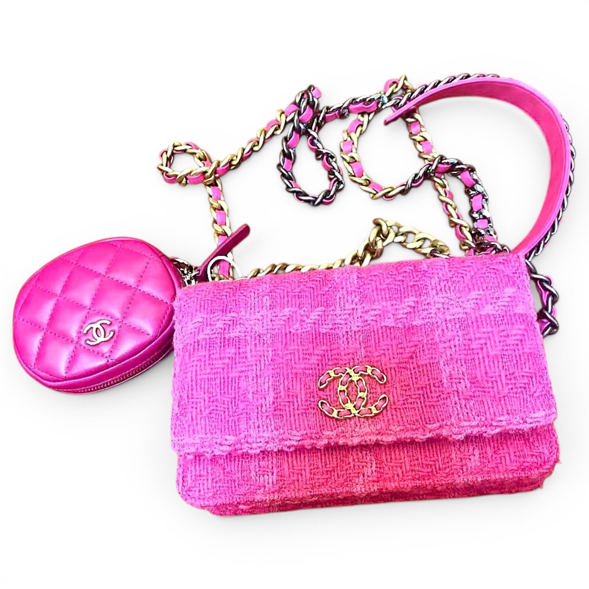 Wallet On Chain Chanel 19 tweed handbag