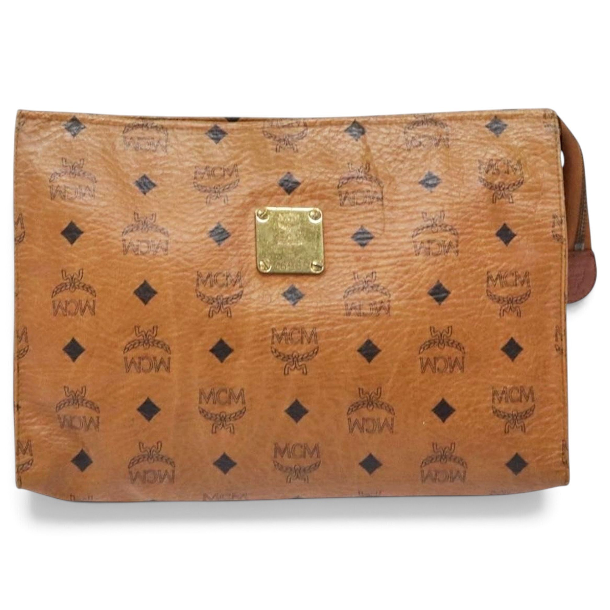 Leather clutch bag
