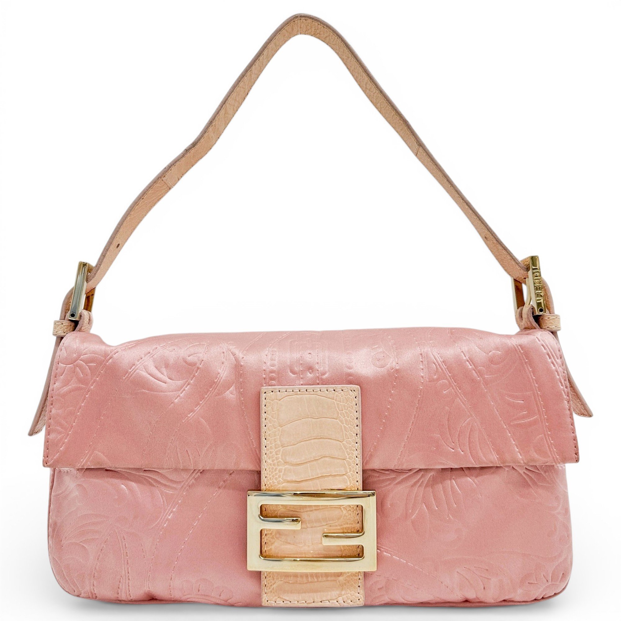 Baguette silk handbag