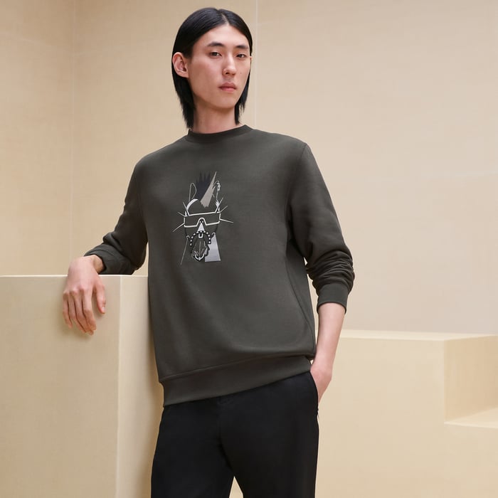 Kaki "Punk'H" Crewneck Sweater