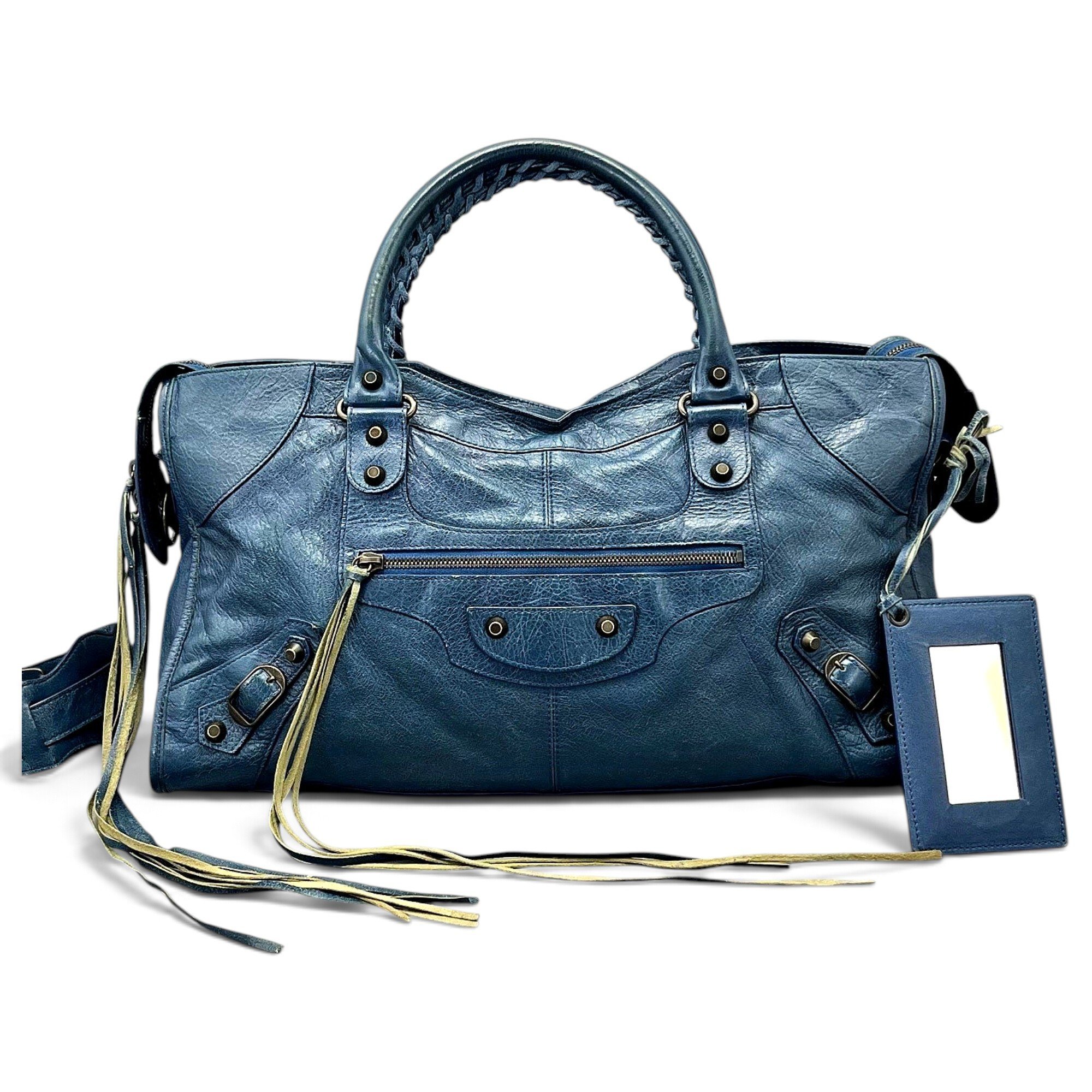 City leather handbag