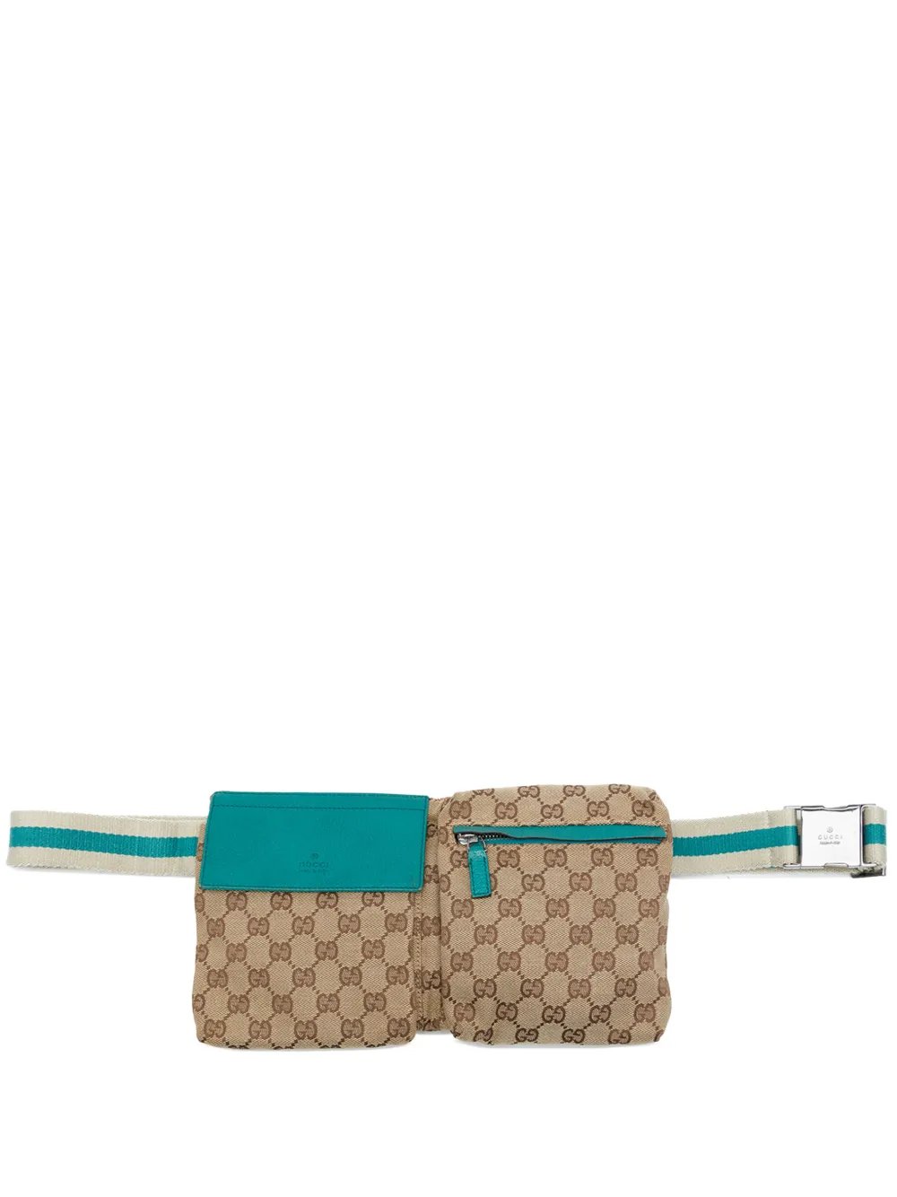 2000-2015 GG Canvas Web Double Pocket belt bag