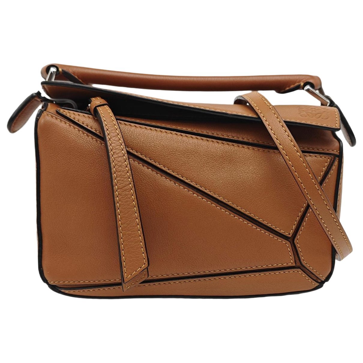 Puzzle leather handbag