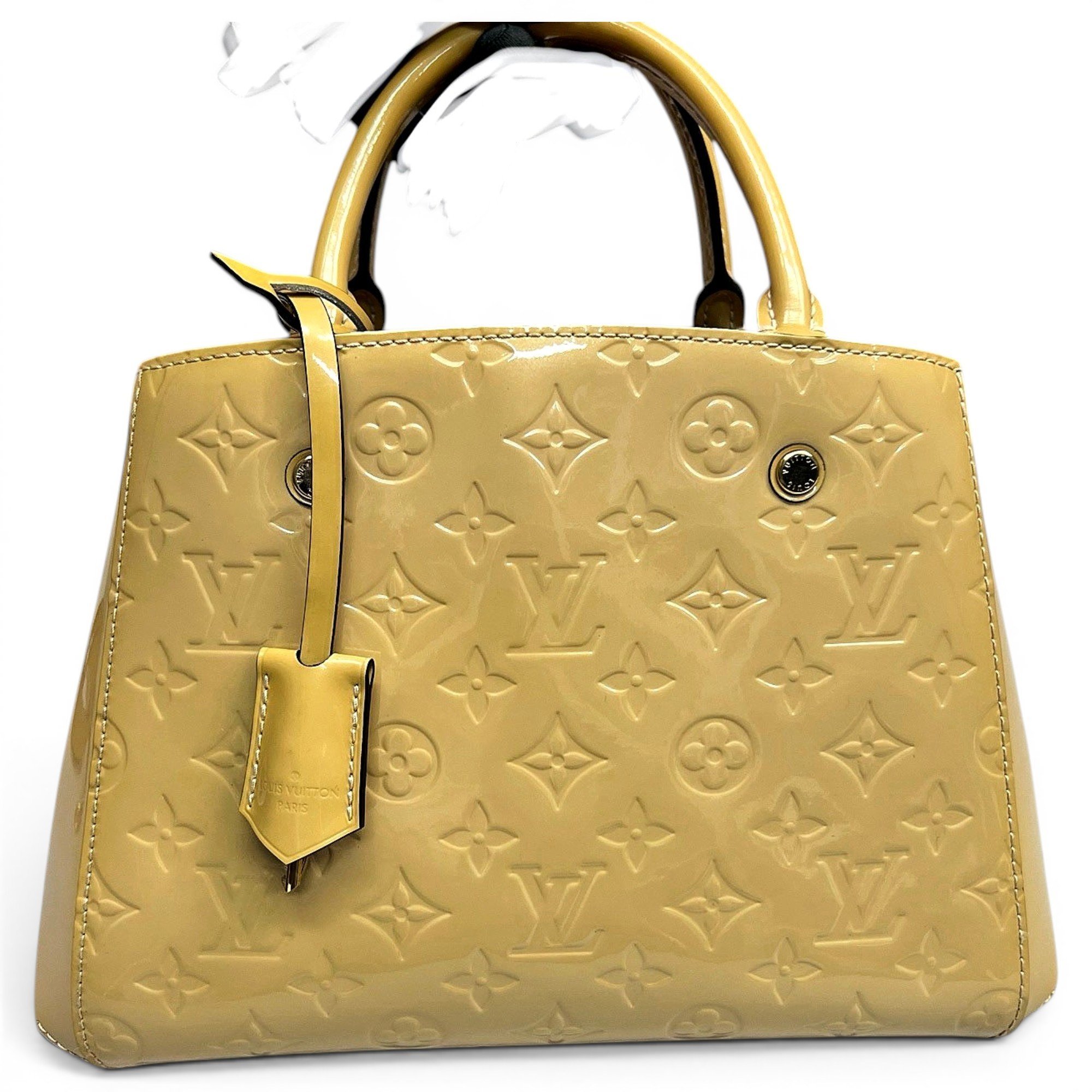 Montaigne patent leather handbag