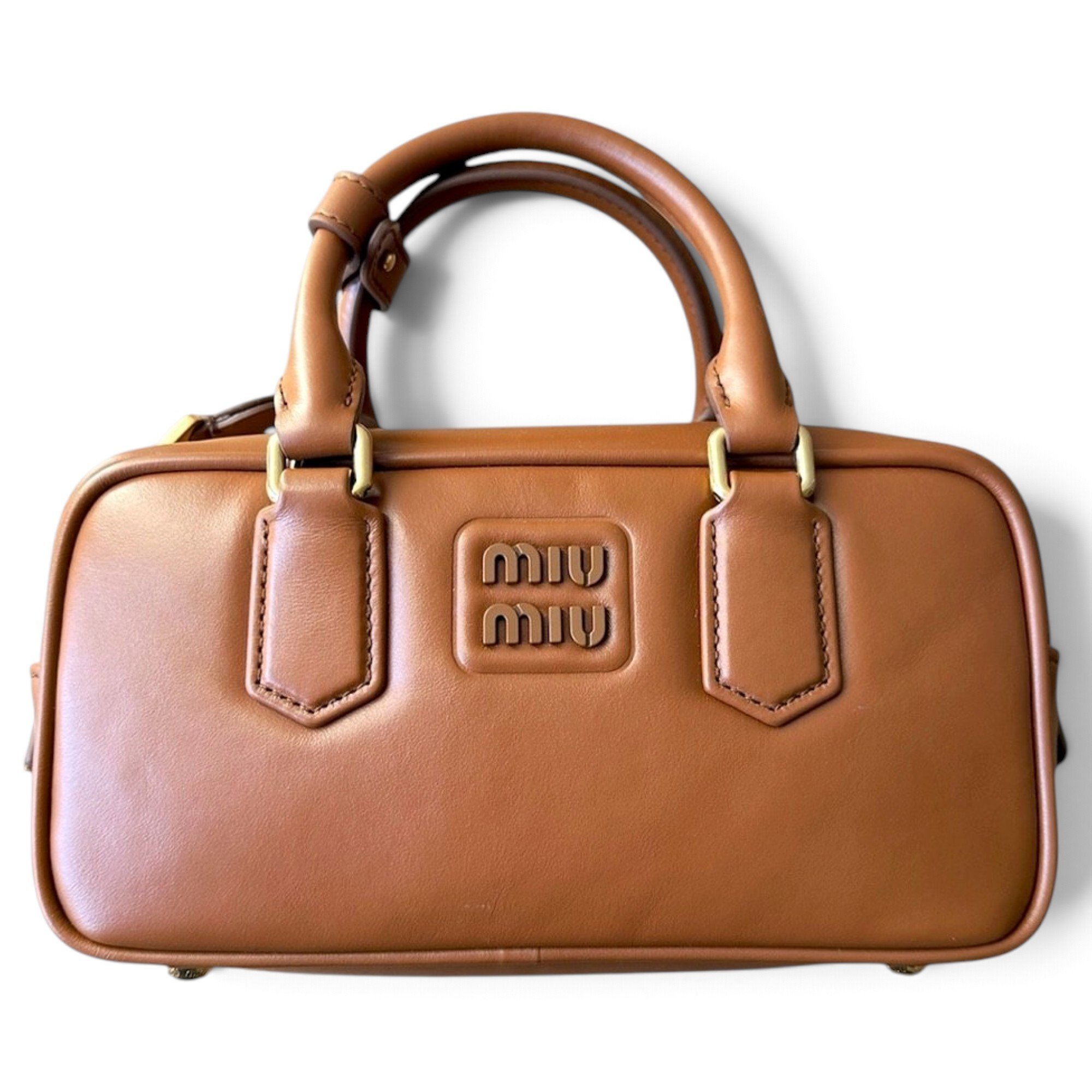 Arcadie leather bowling bag