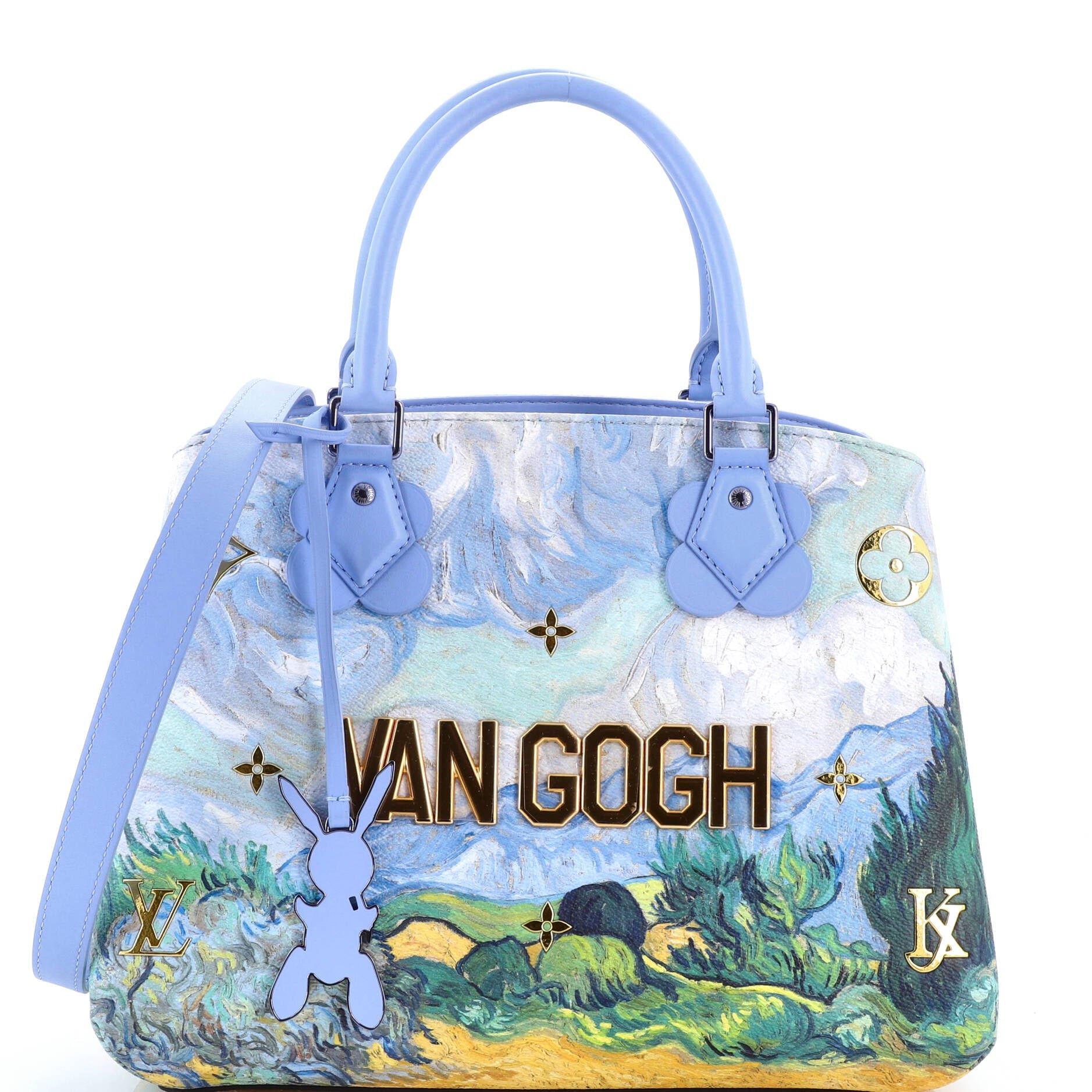Louis Vuitton Montaigne Handbag Limited Edition Jeff Koons Van Gogh Print Canvas MM