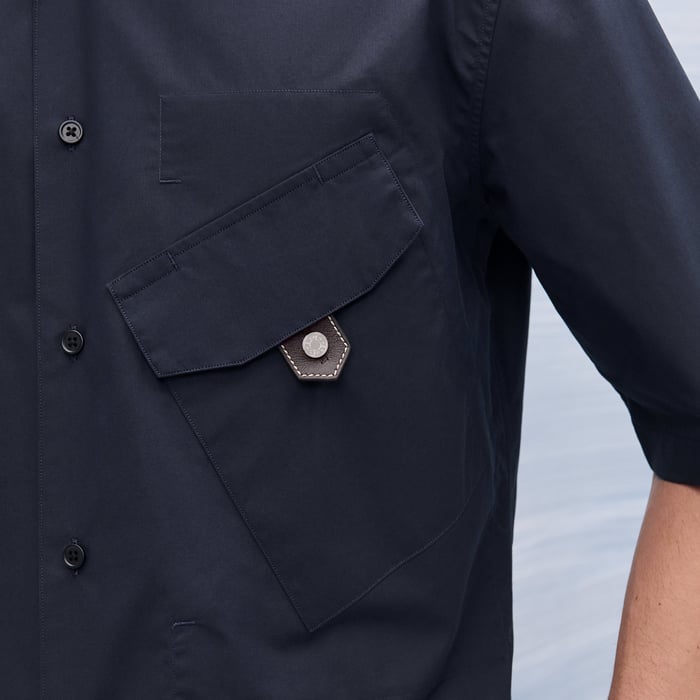 Marine Short-sleeve Straight Cut Shirt