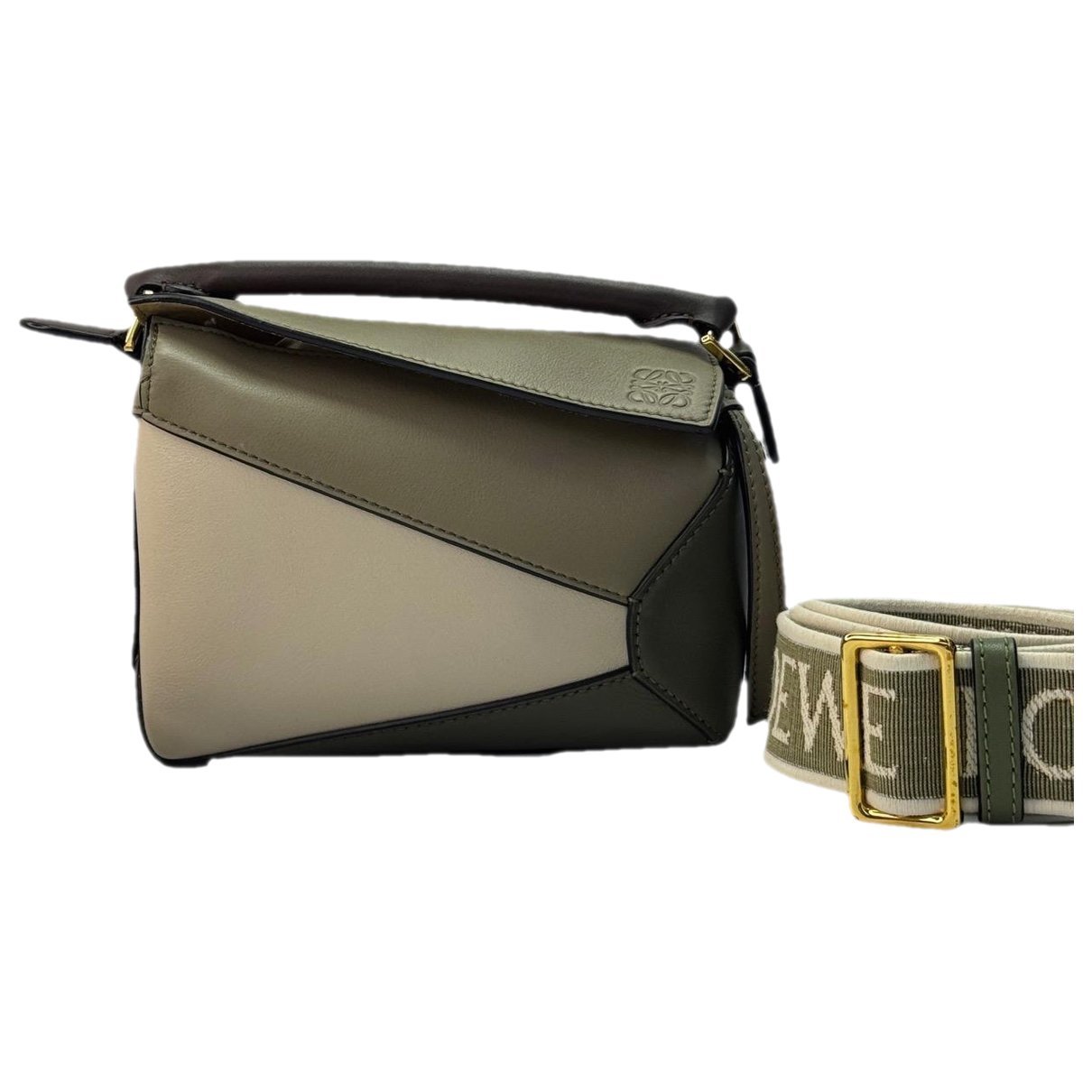 Puzzle leather handbag
