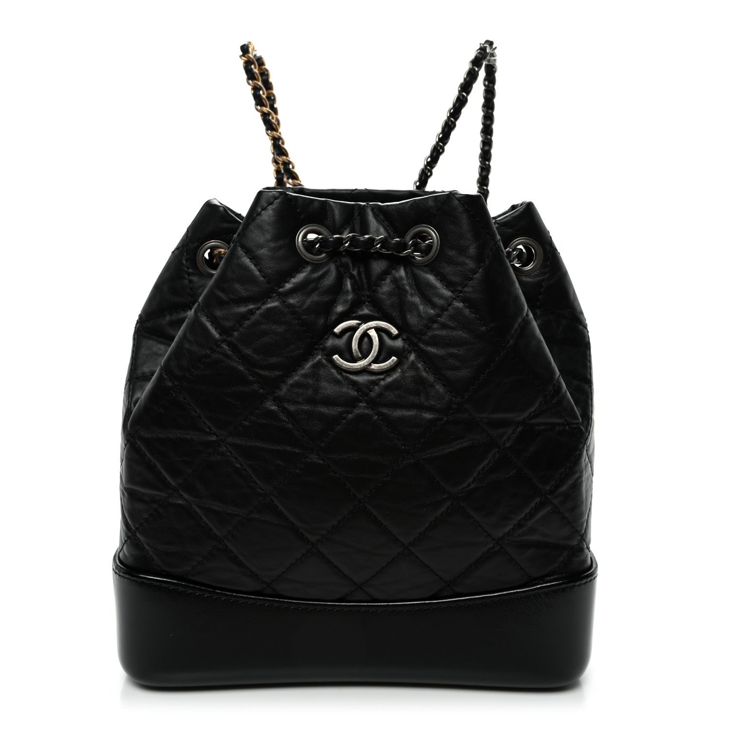 Chanel Aged Calfskin Quilted Small Gabrielle Backpack Black
