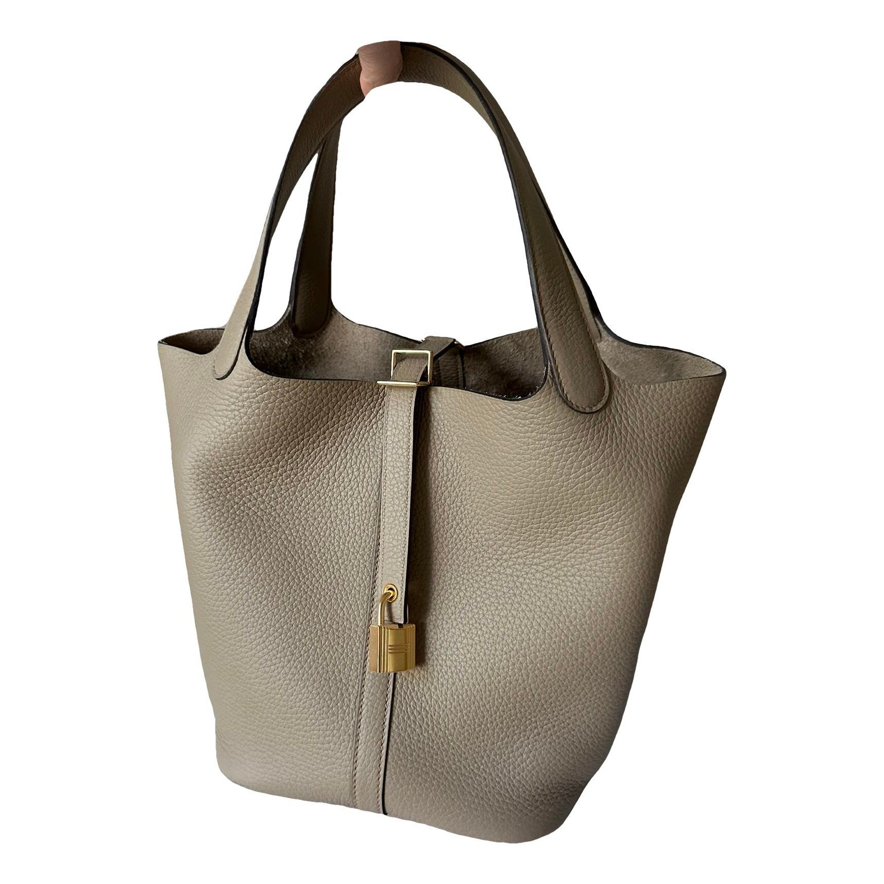 Picotin leather tote
