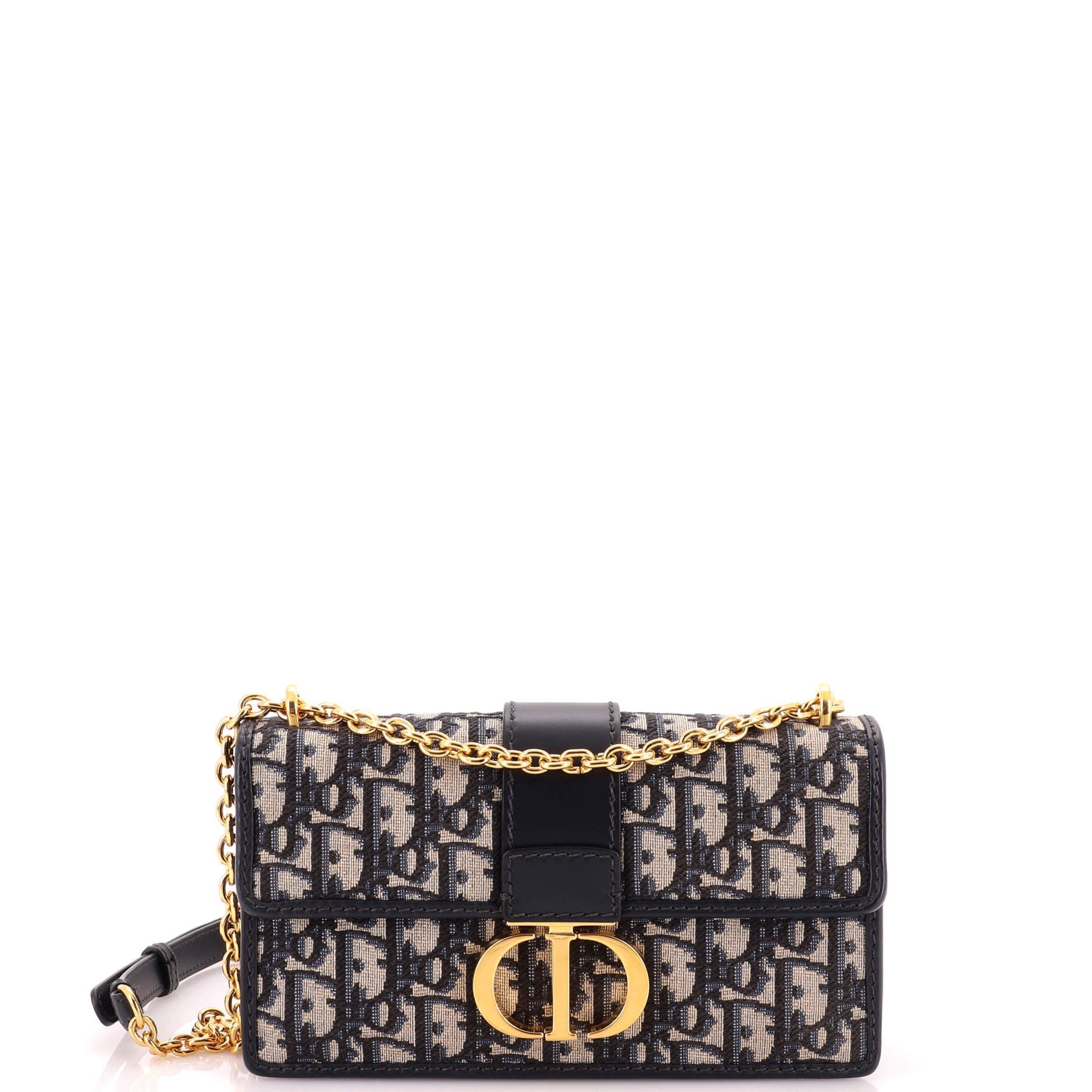 30 Montaigne Chain Flap Bag Oblique Canvas East West