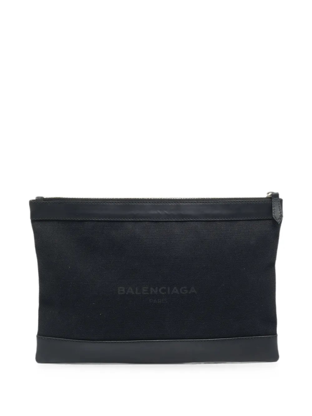 Navy Clip M canvas clutch bag