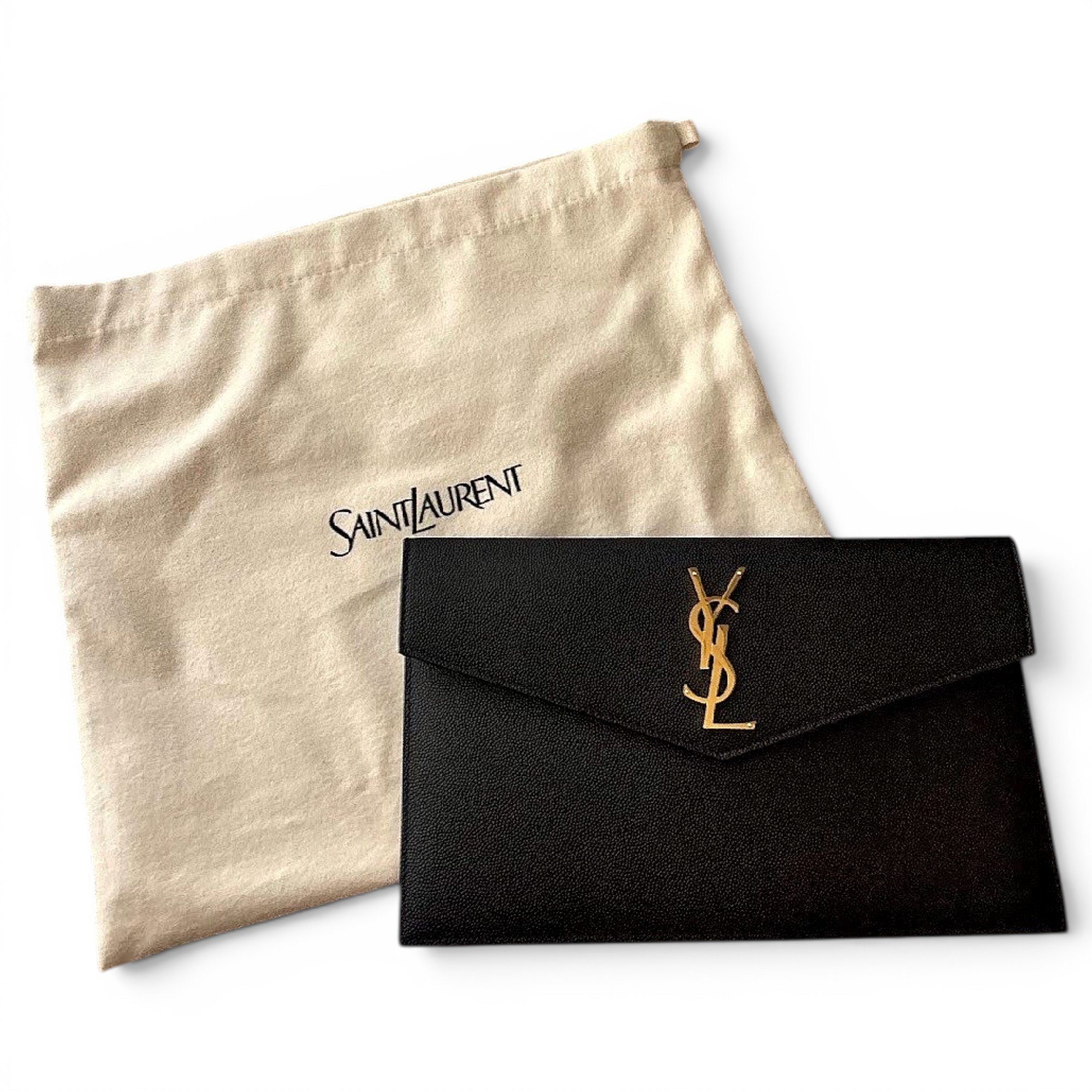 Leather clutch bag