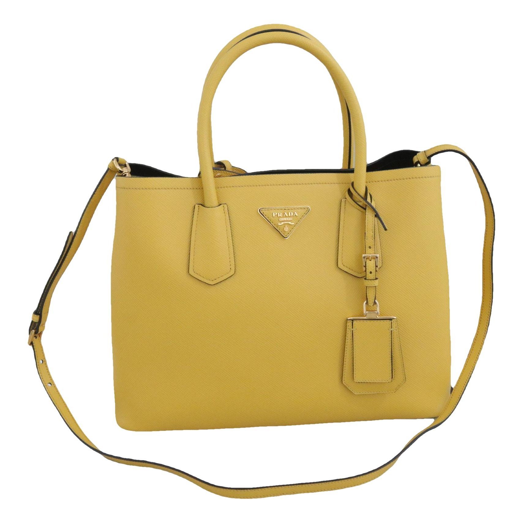 Double leather handbag