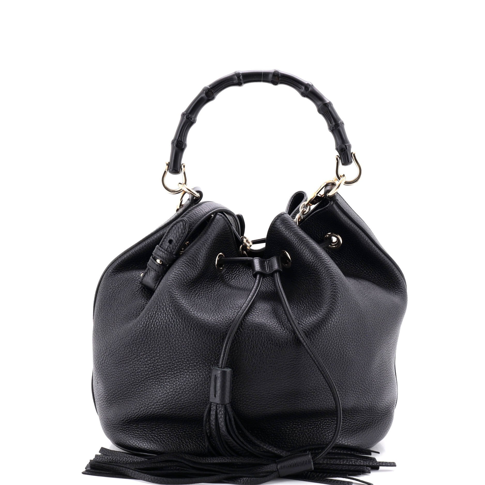 Miss Bamboo Bucket leather handbag