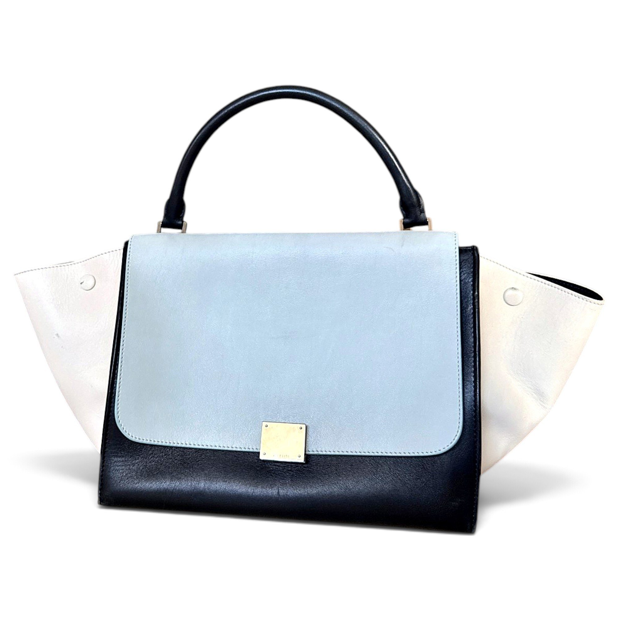 Trapèze leather handbag