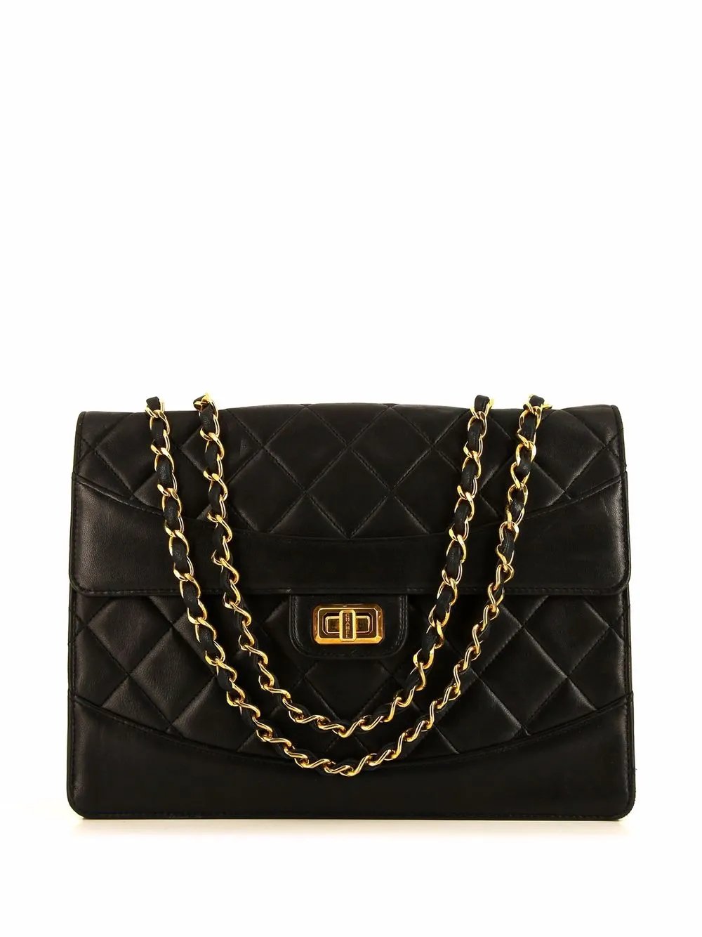 diamond-quilted flap shoulder bag