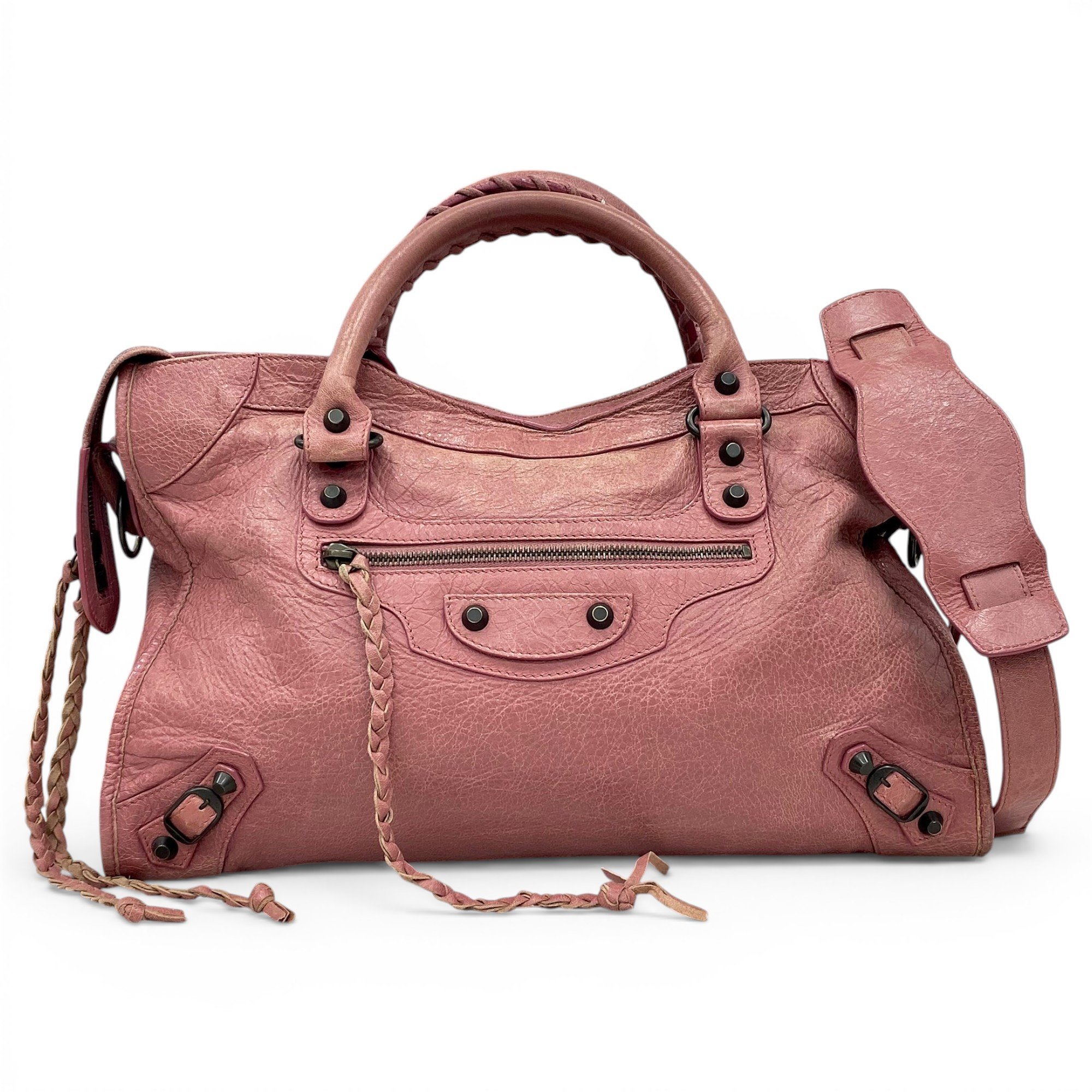 City leather handbag