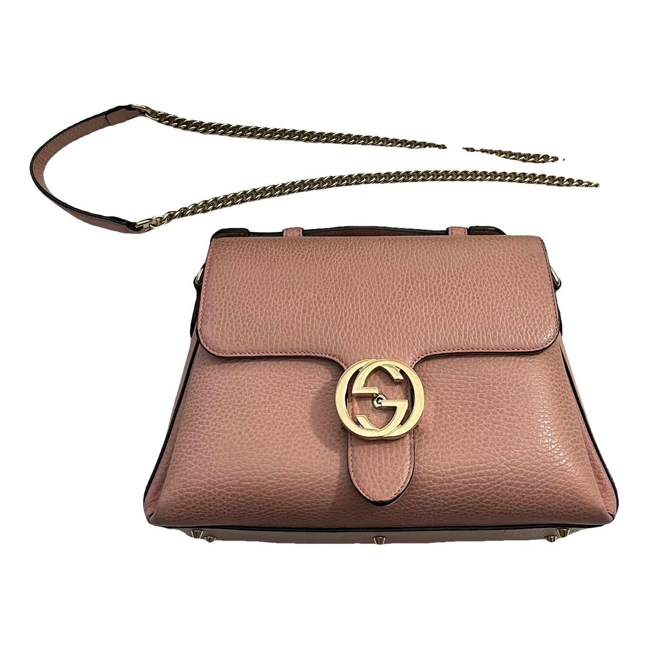 Interlocking leather crossbody bag