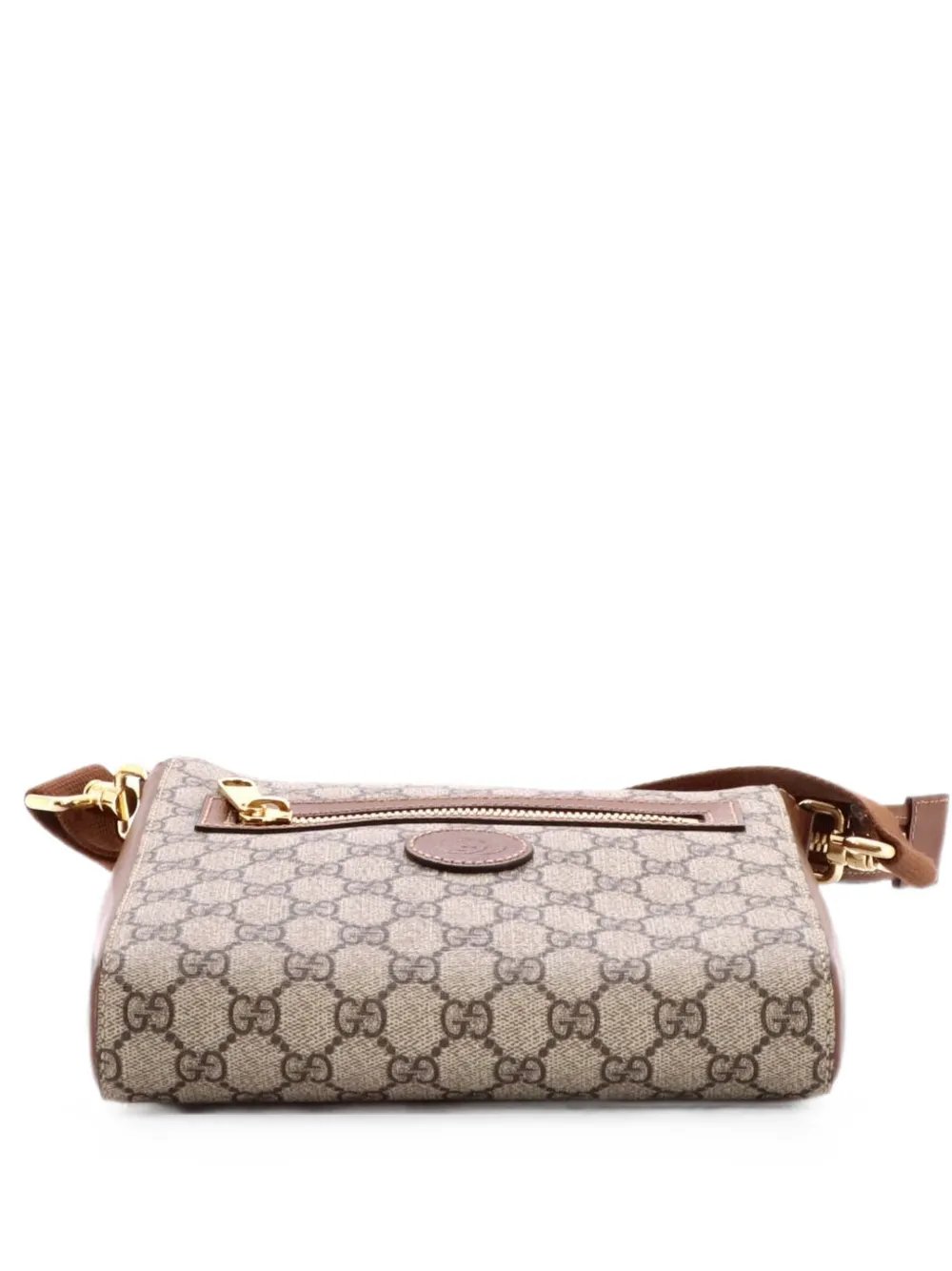 Interlocking G Patch Zip Messenger Bag GG Coated Canvas Small crossbody bag