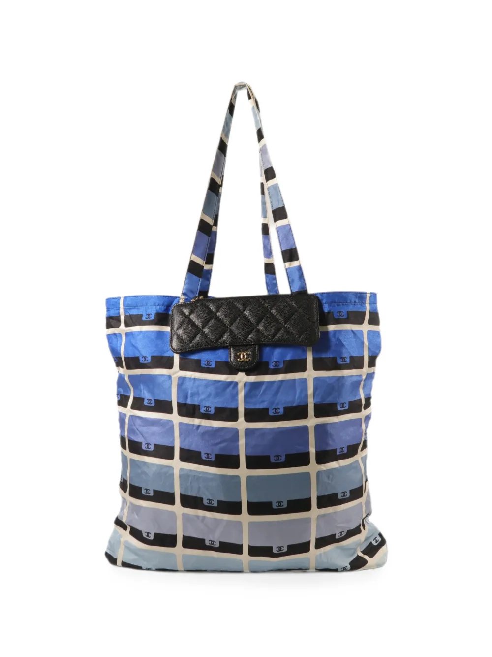 quilted turn-lock-fastening shoulder bag