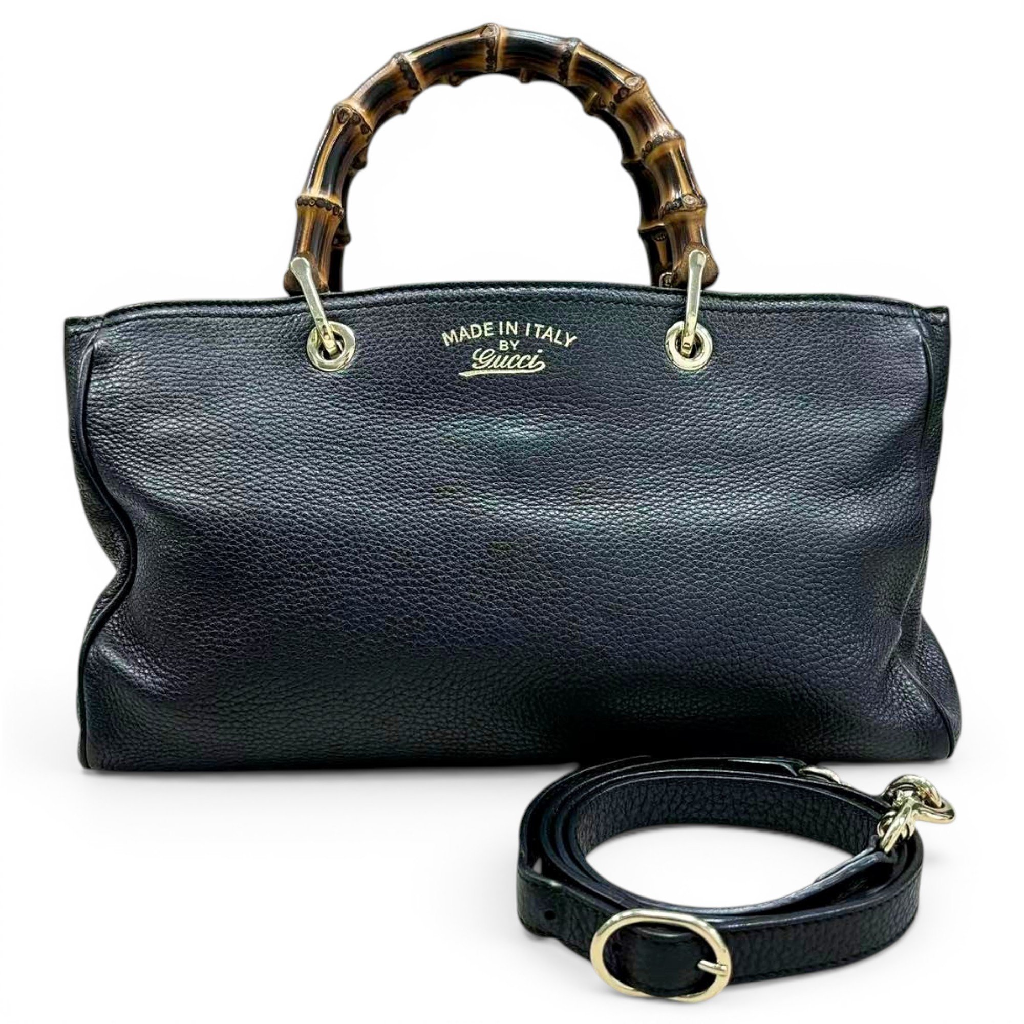 Bamboo Shopper leather handbag