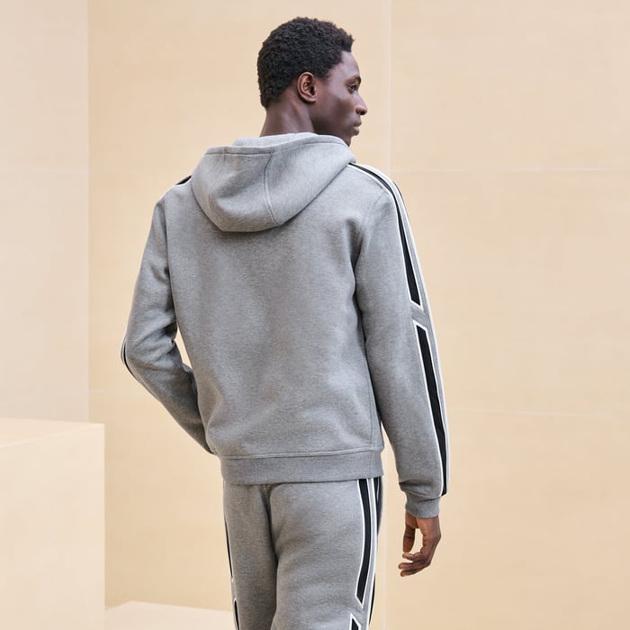Gris "Run H" Zipped Hooded Sweater