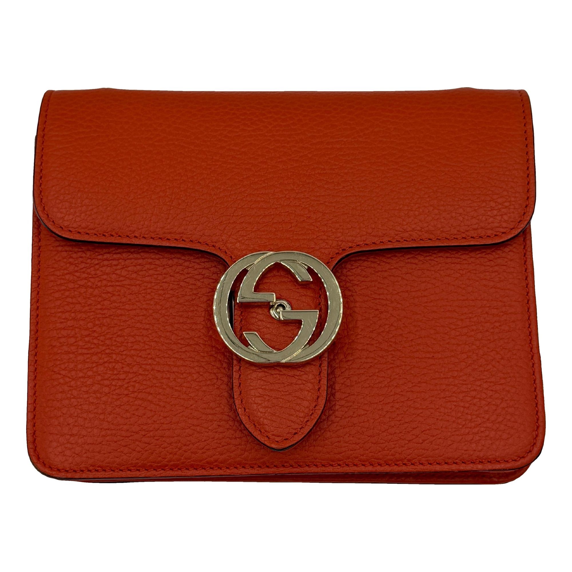 Interlocking leather handbag