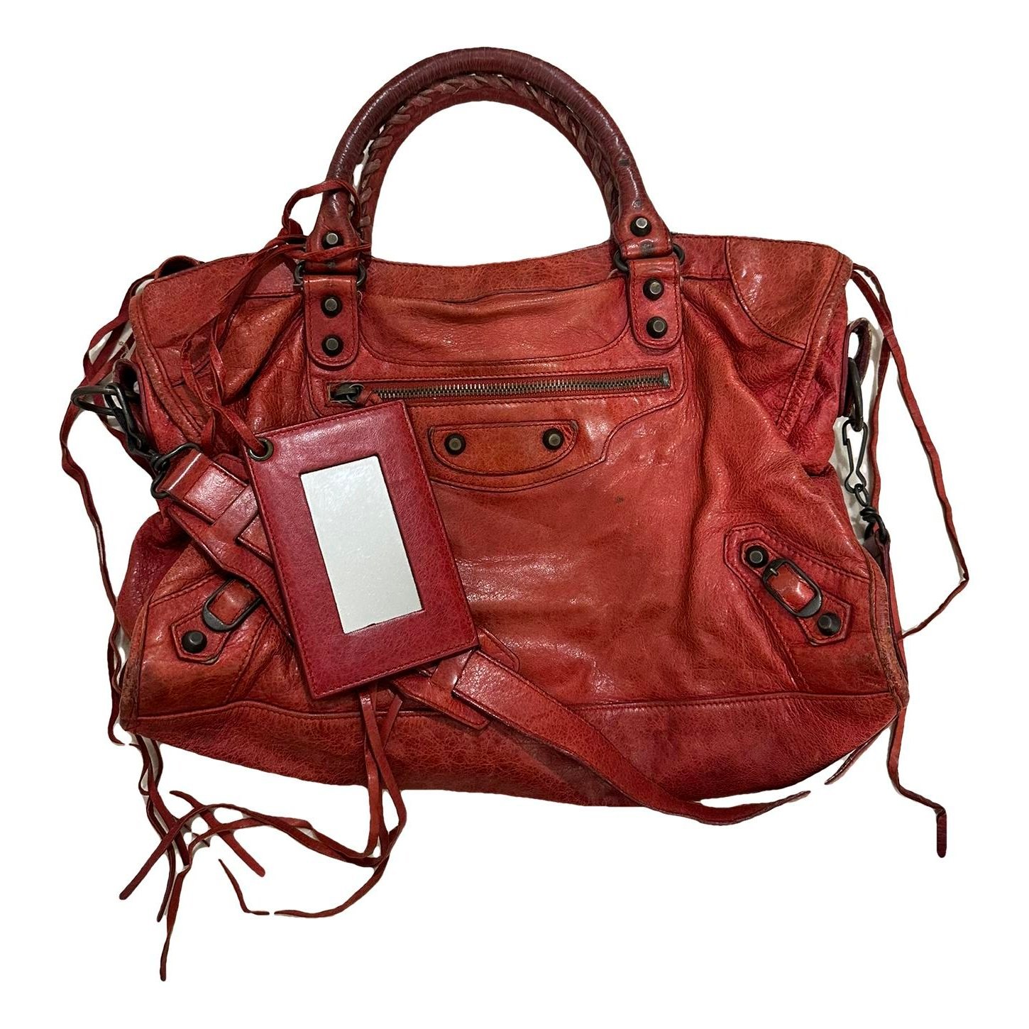City leather handbag