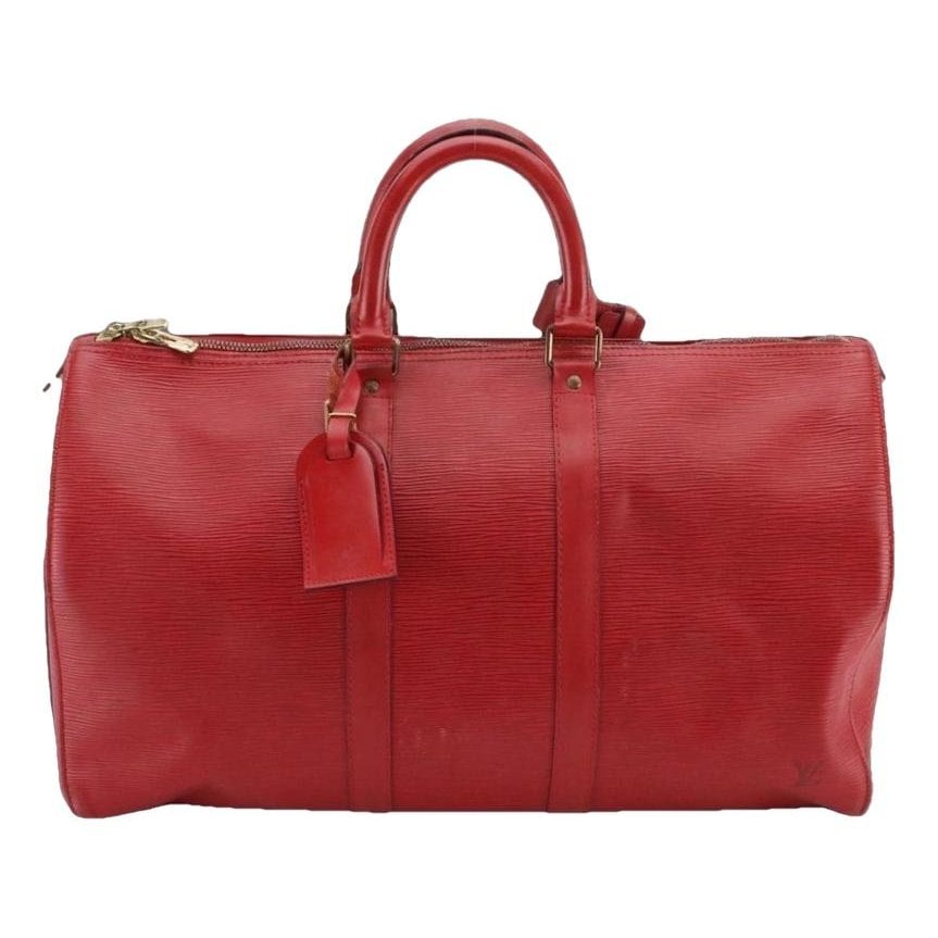 Keepall leather travel bag