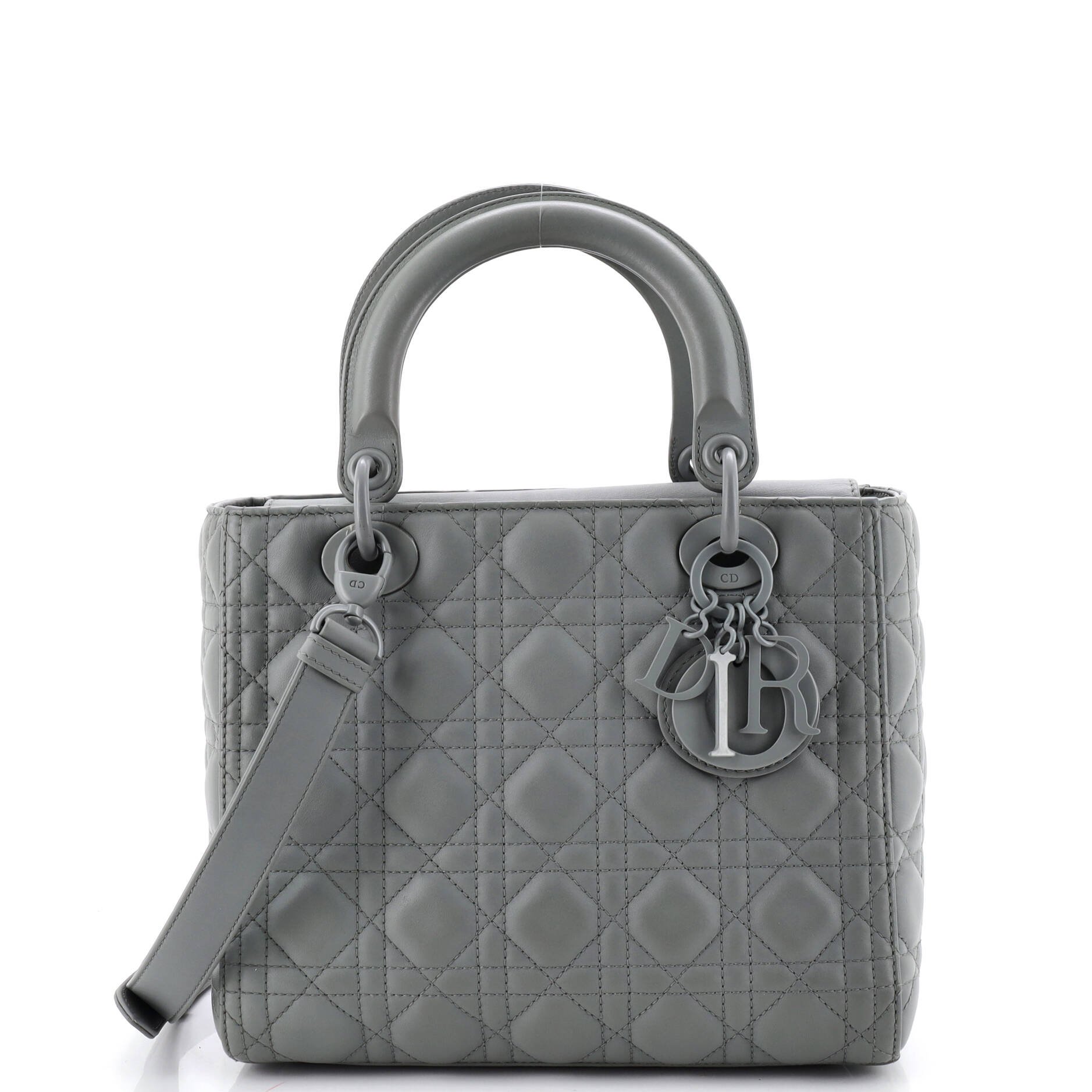 Ultra Matte Lady Dior Bag Cannage Quilt Calfskin Medium