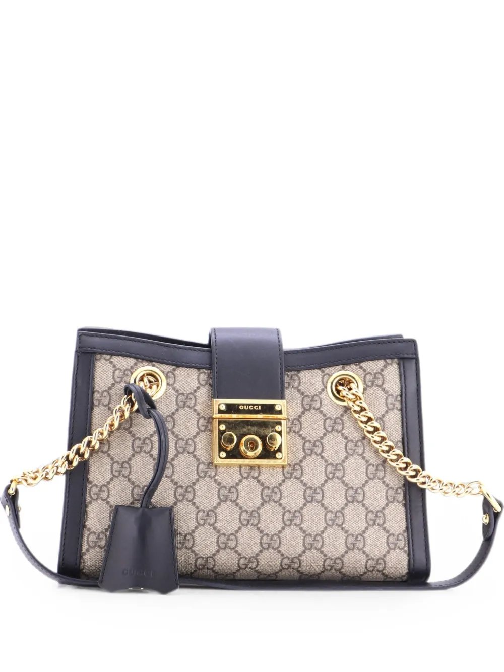 Padlock Chain Tote GG Coated Canvas with Leather Small shoulder bag