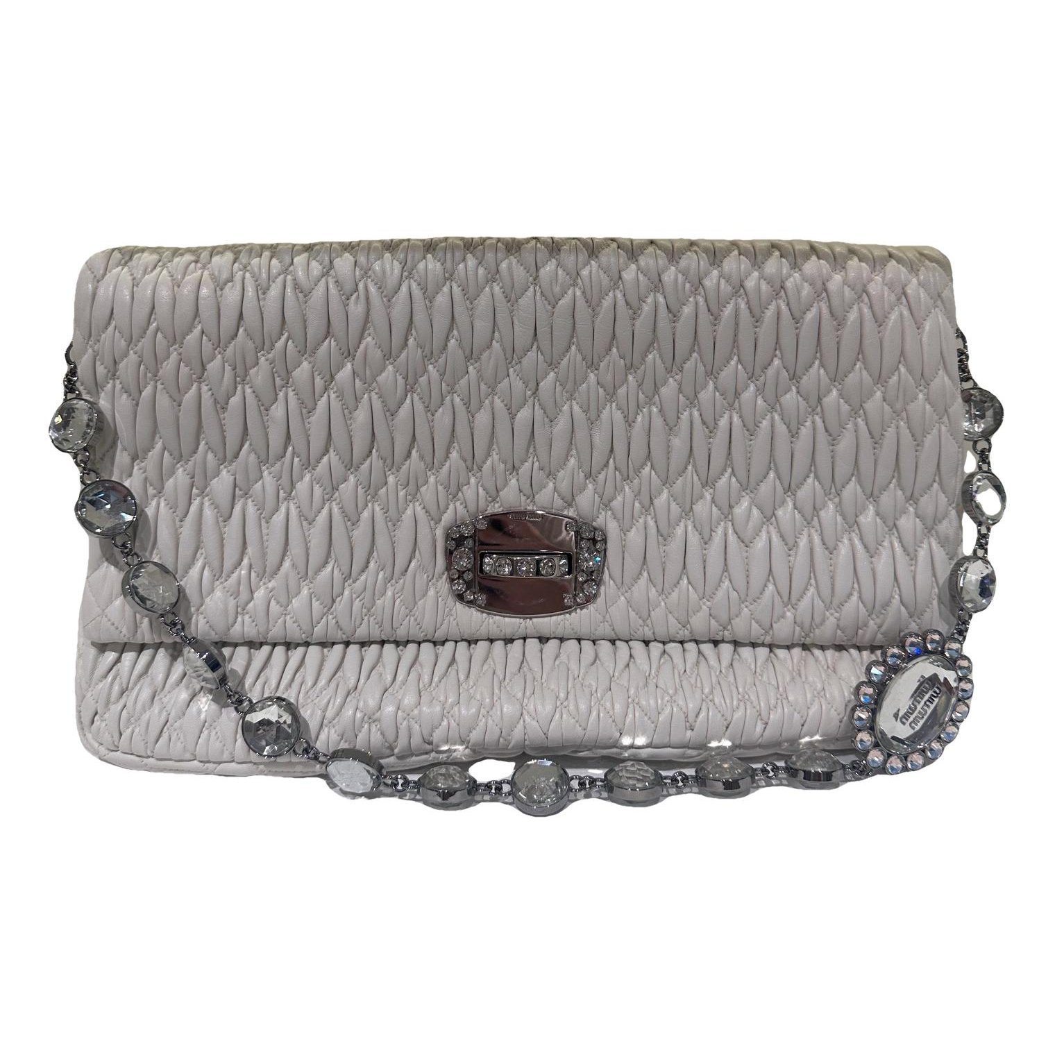 Miu Crystal leather handbag