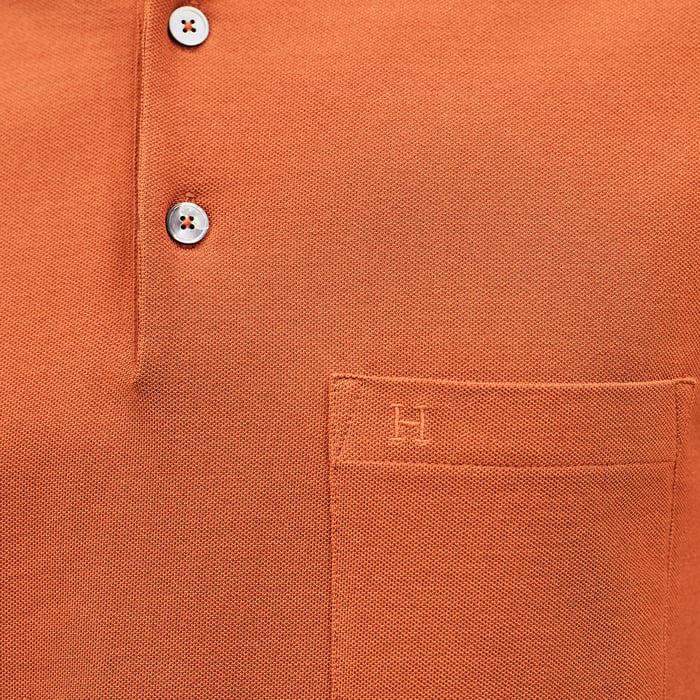 Orange Brûlé "Piqures Sellier" Polo Shirt