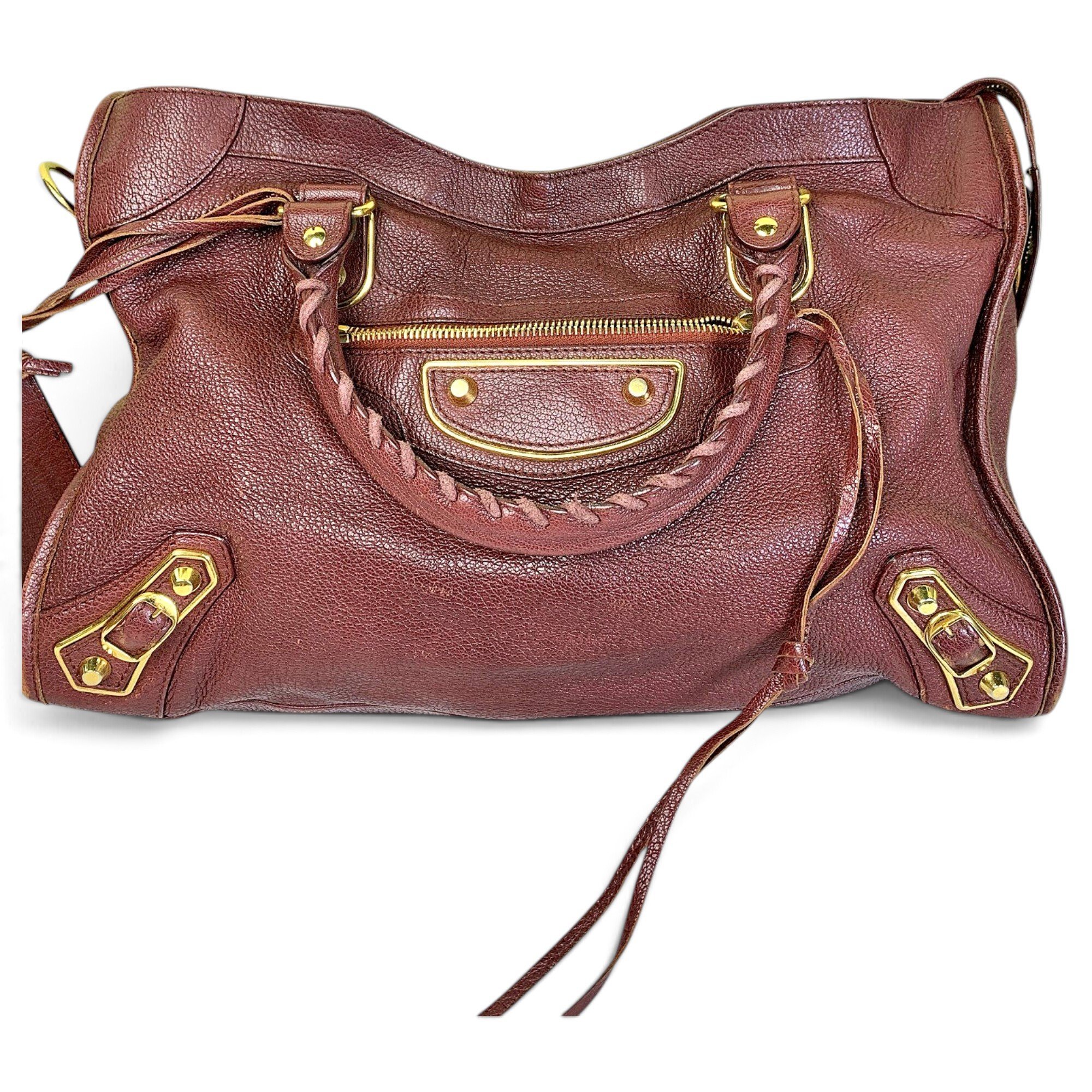 City leather handbag