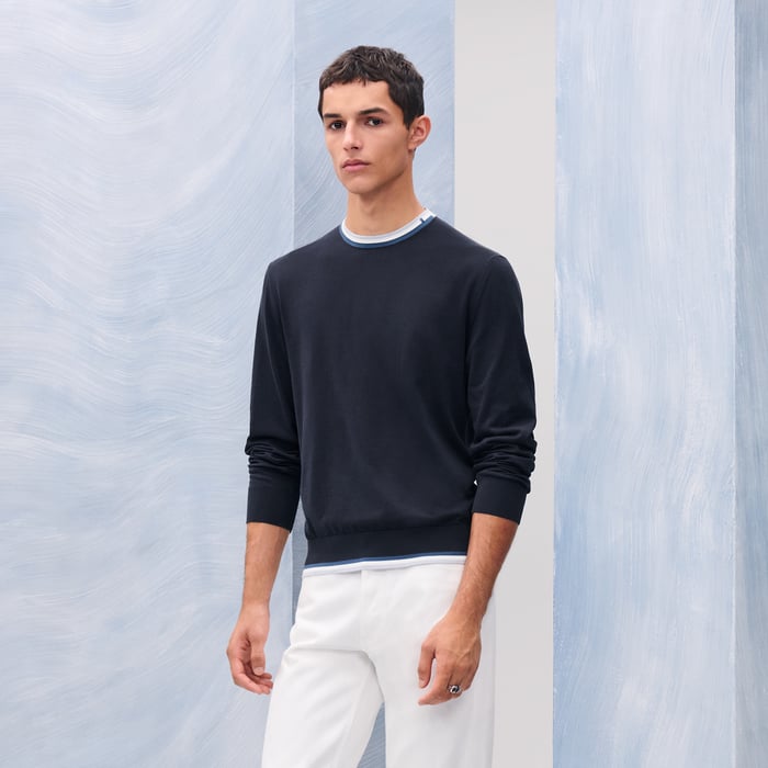 Marine "Rayures & Twist" Crewneck Sweater