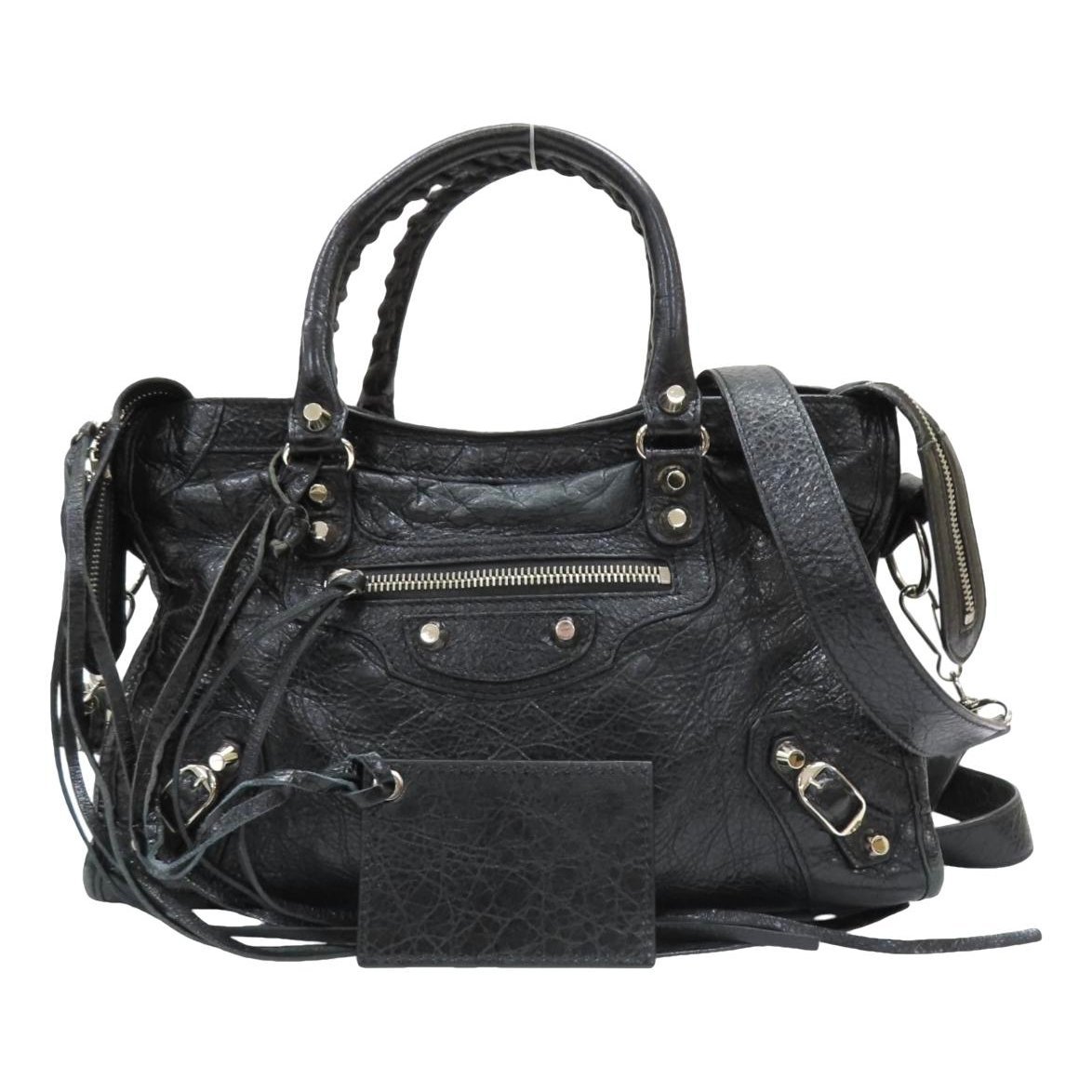 City leather handbag