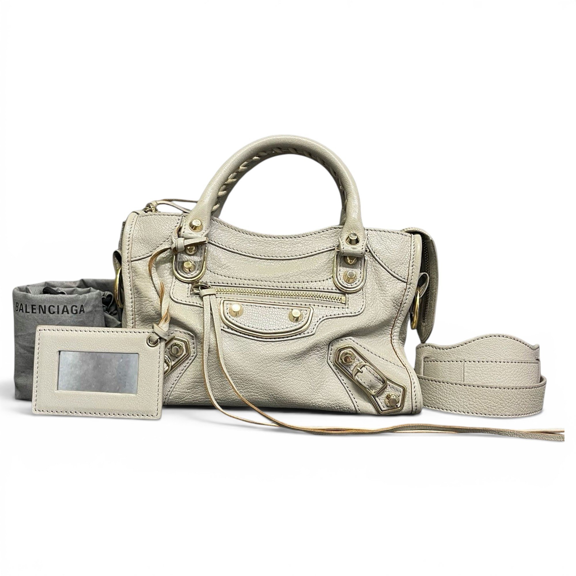 City leather handbag